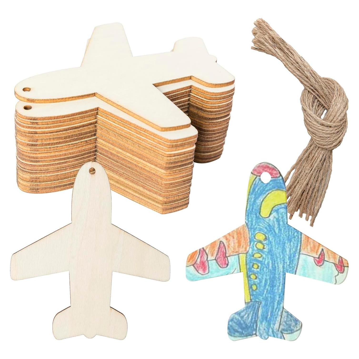 Adornos de Madera en Forma de Avión Lamantery 20 Piezas