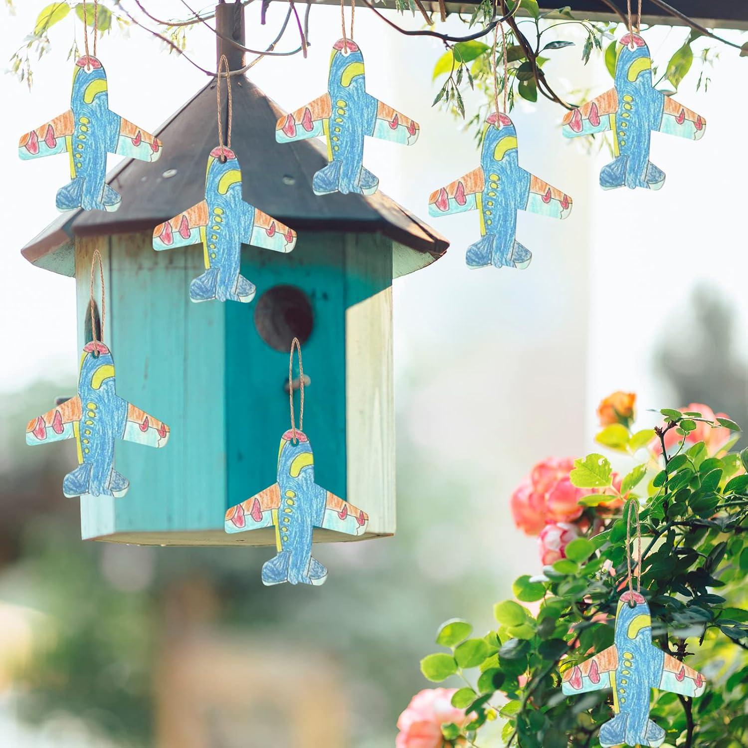 Adornos de Madera en Forma de Avión Lamantery 20 Piezas