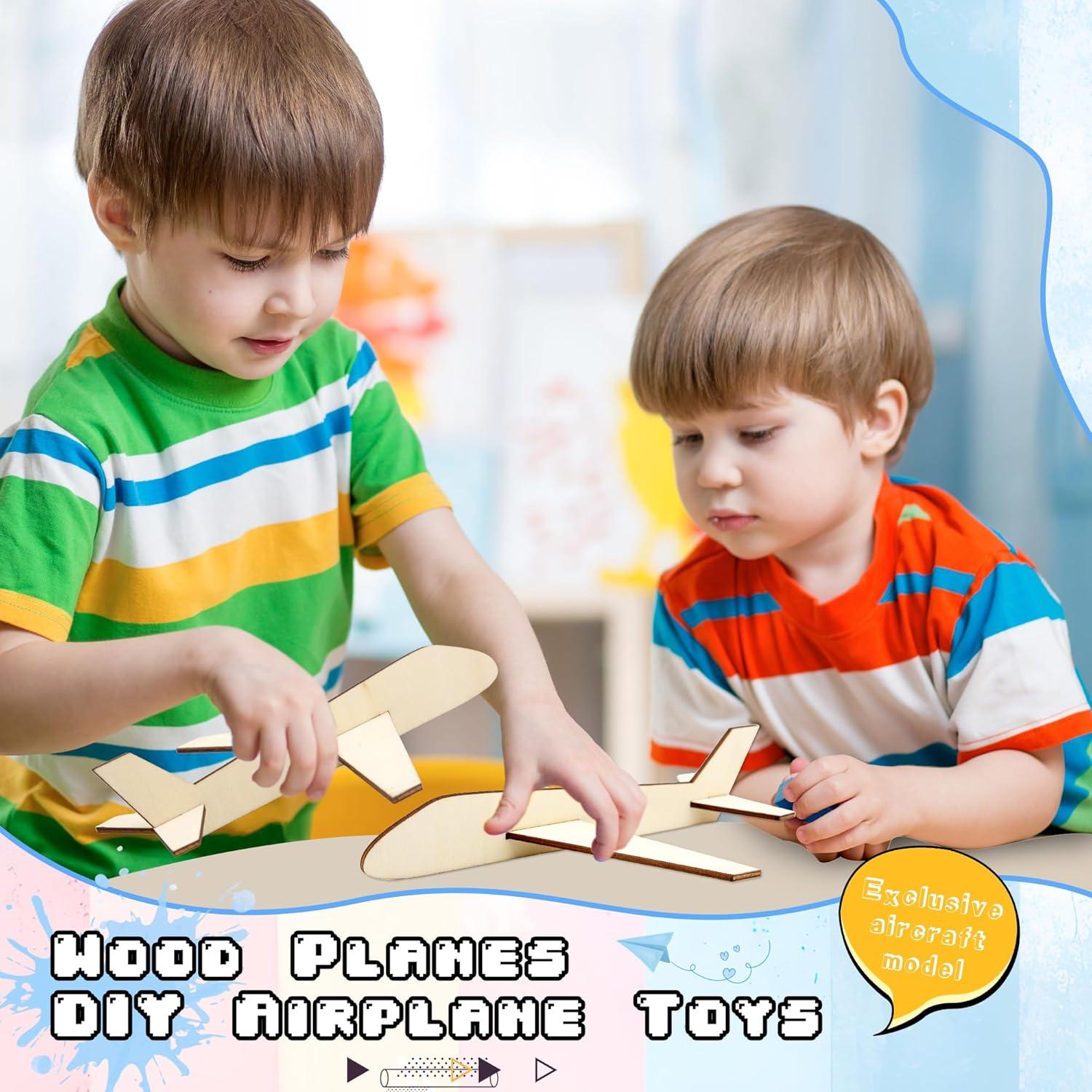 Haconba 24 Aviones de Madera DIY para Pintar y Armar