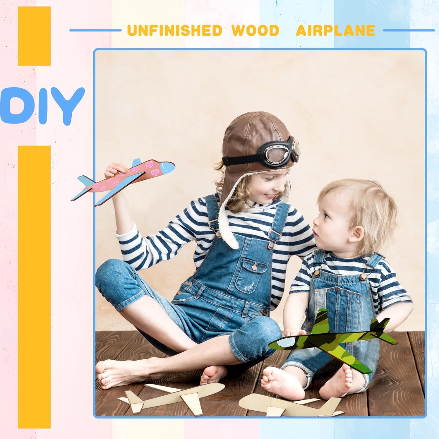 Haconba 24 Aviones de Madera DIY para Pintar y Armar