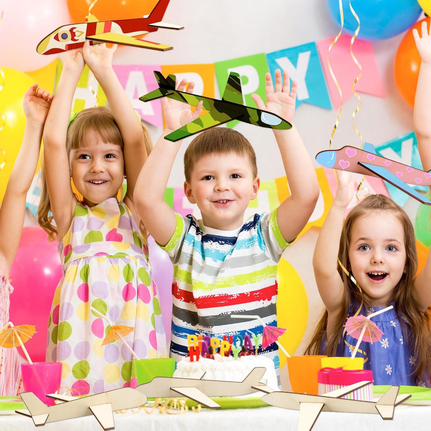 Haconba 24 Aviones de Madera DIY para Pintar y Armar