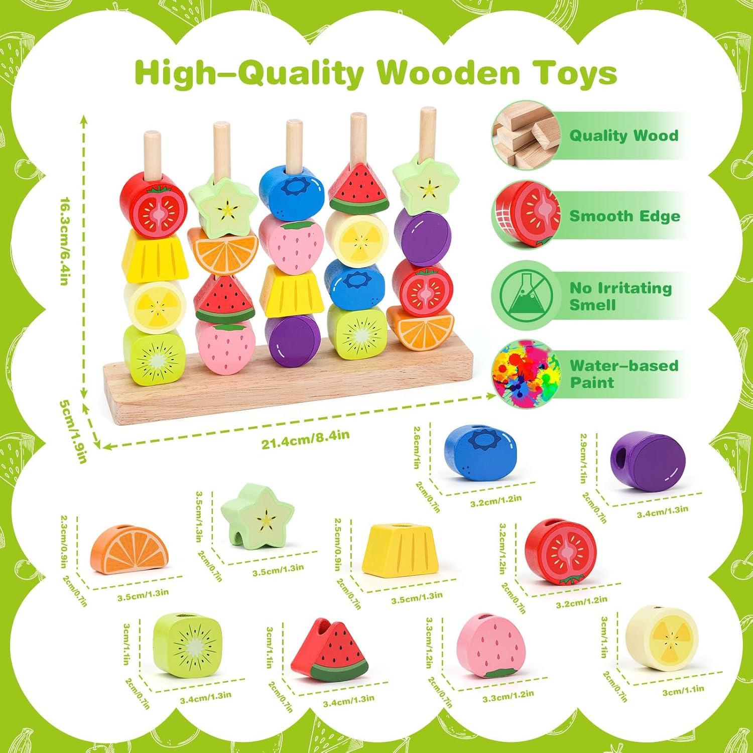 Kit Montessori de Cuentas de Madera Appoft 20 Piezas 2-5 Años
