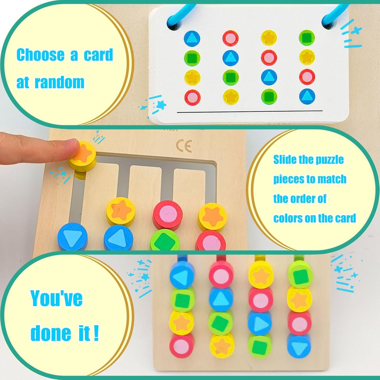 Rompecabezas Deslizante de Madera Montessori ZHX 22.9x15.5cm