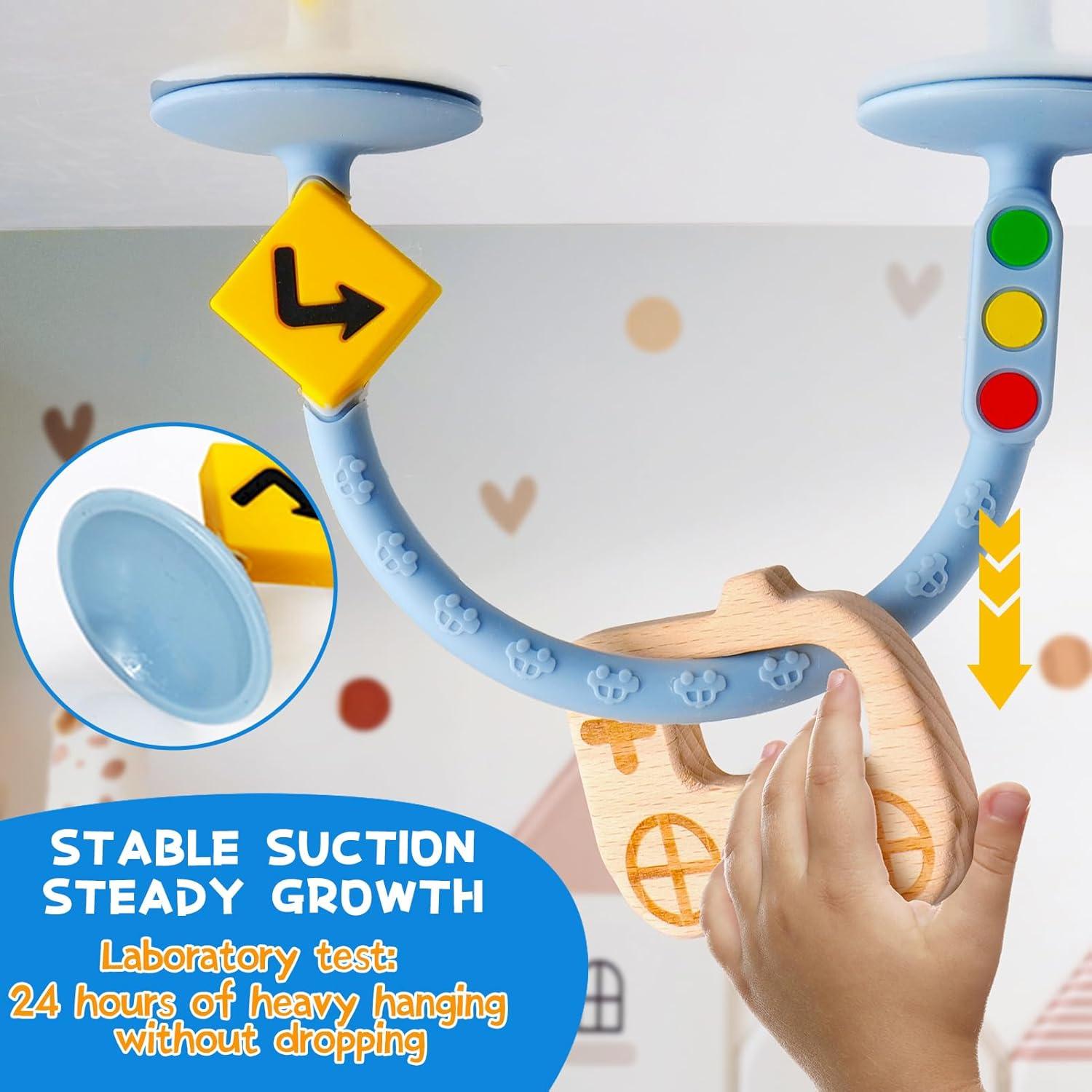 Juguete Sensorial con Ventosa para Bebés - Tráfico Azul