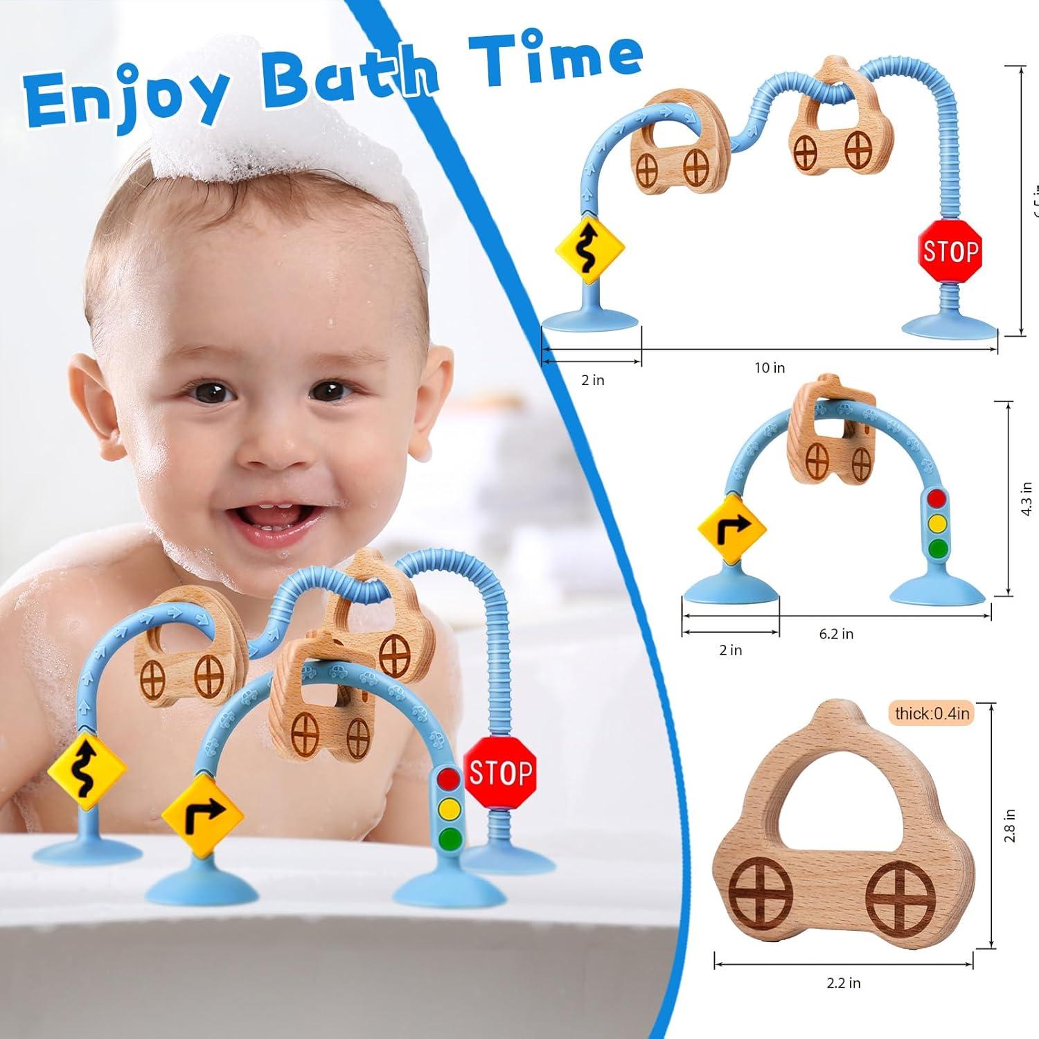 Juguete Sensorial con Ventosa para Bebés - Tráfico Azul