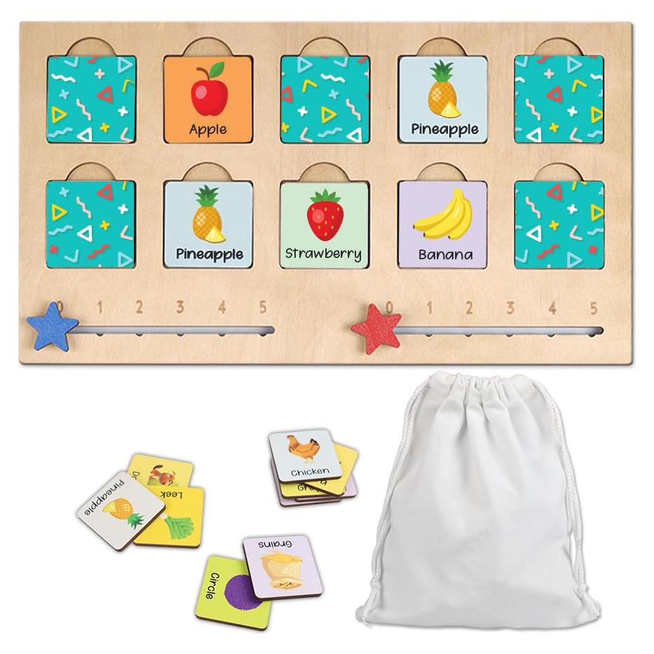 Juego de Memoria de Madera KidSweeties - 30x24.9cm - Niños 3-5 Años