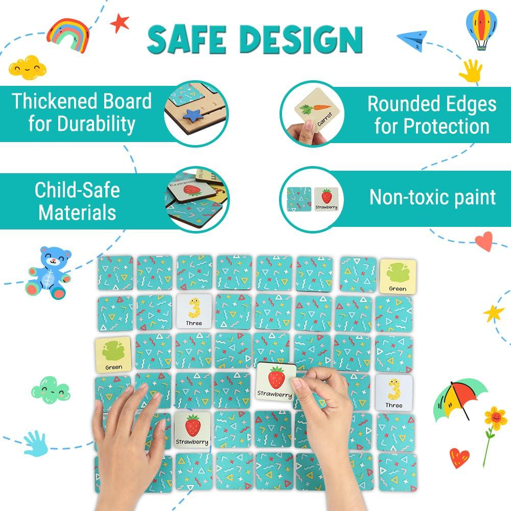 Juego de Memoria de Madera KidSweeties - 30x24.9cm - Niños 3-5 Años