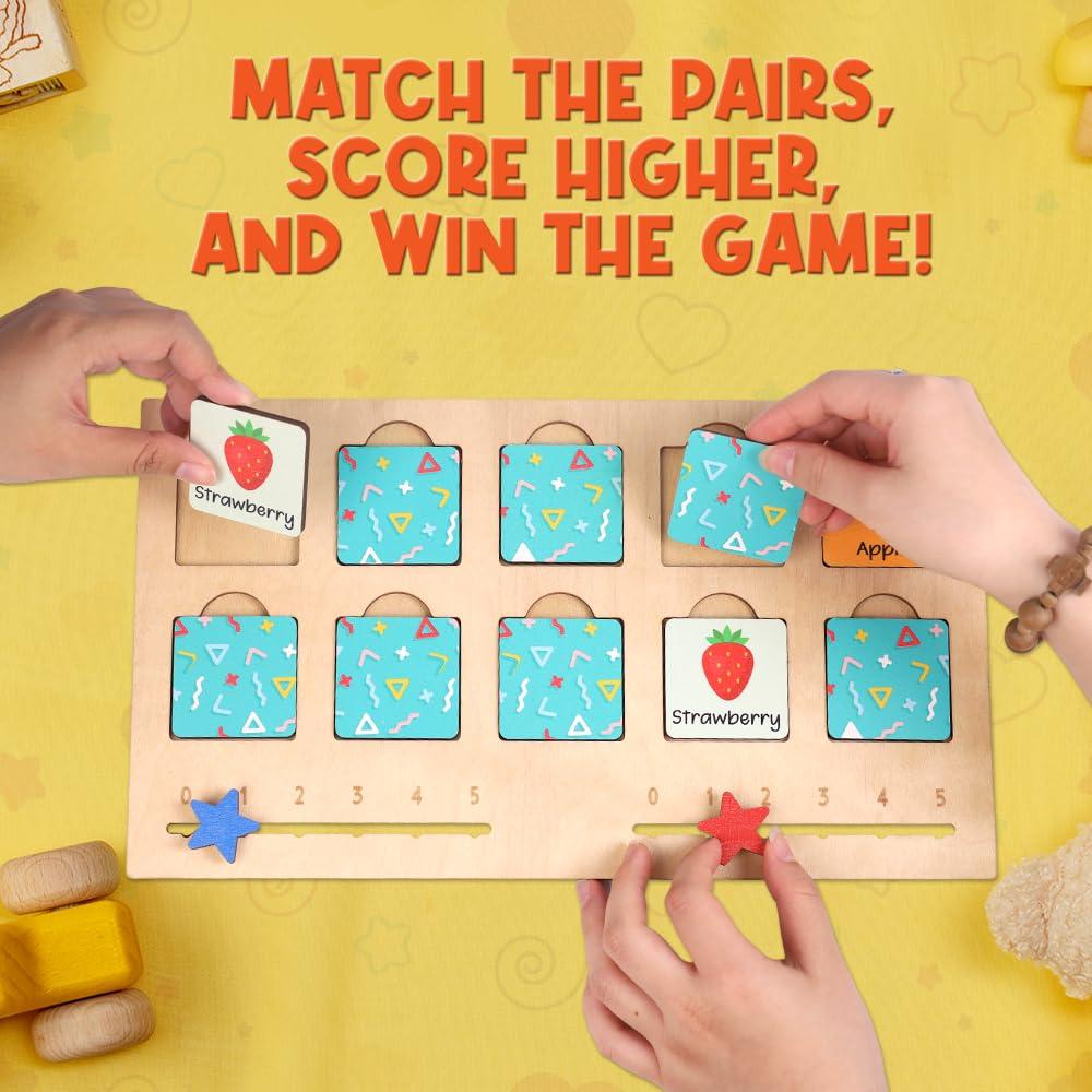 Juego de Memoria de Madera KidSweeties - 30x24.9cm - Niños 3-5 Años