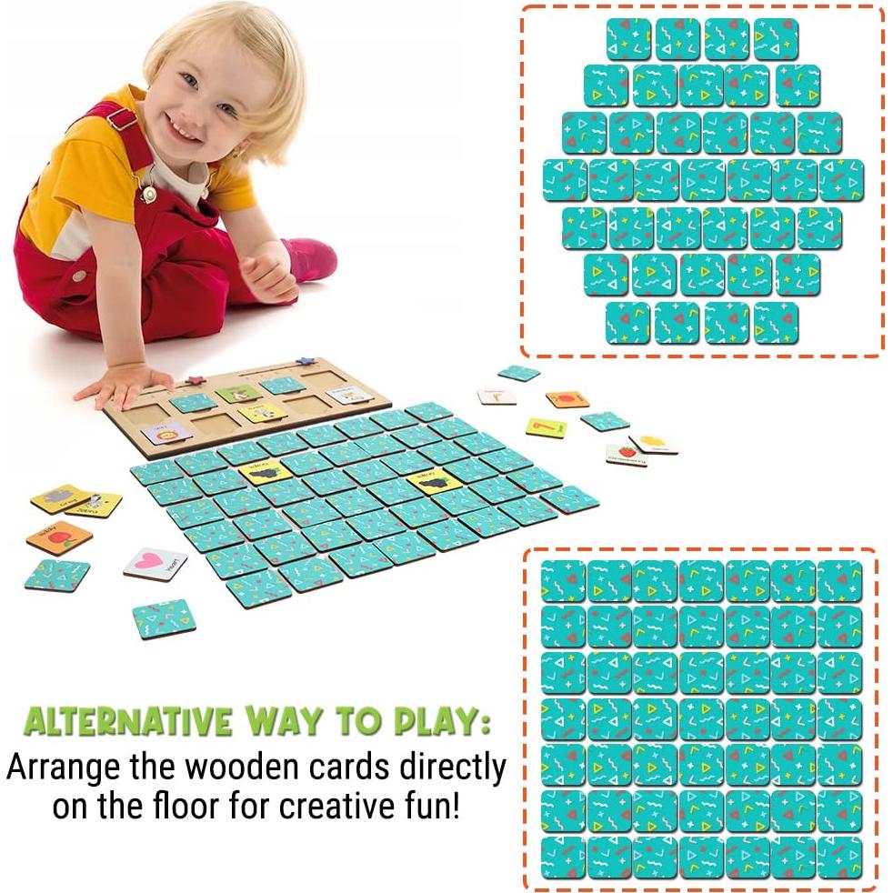 Juego de Memoria de Madera KidSweeties - 30x24.9cm - Niños 3-5 Años