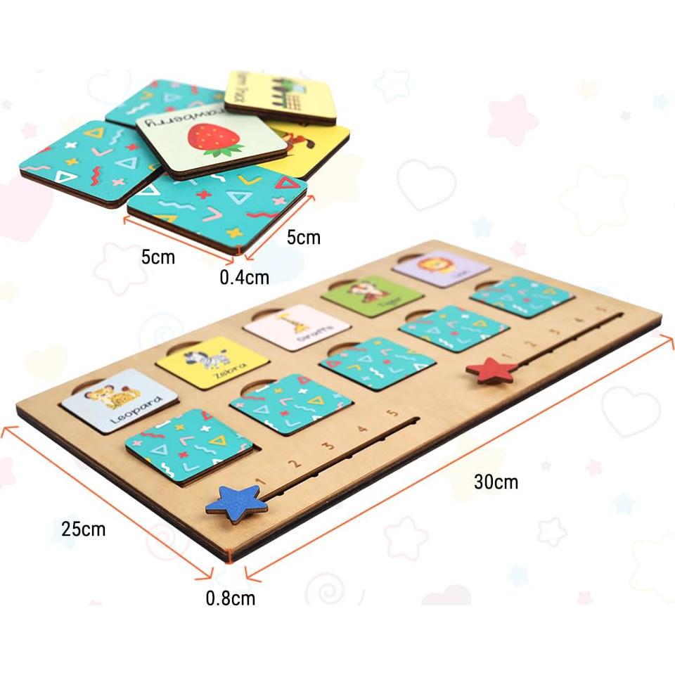 Juego de Memoria de Madera KidSweeties - 30x24.9cm - Niños 3-5 Años