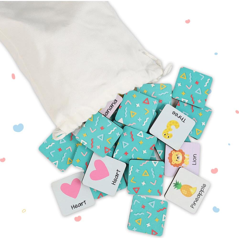 Juego de Memoria de Madera KidSweeties - 30x24.9cm - Niños 3-5 Años