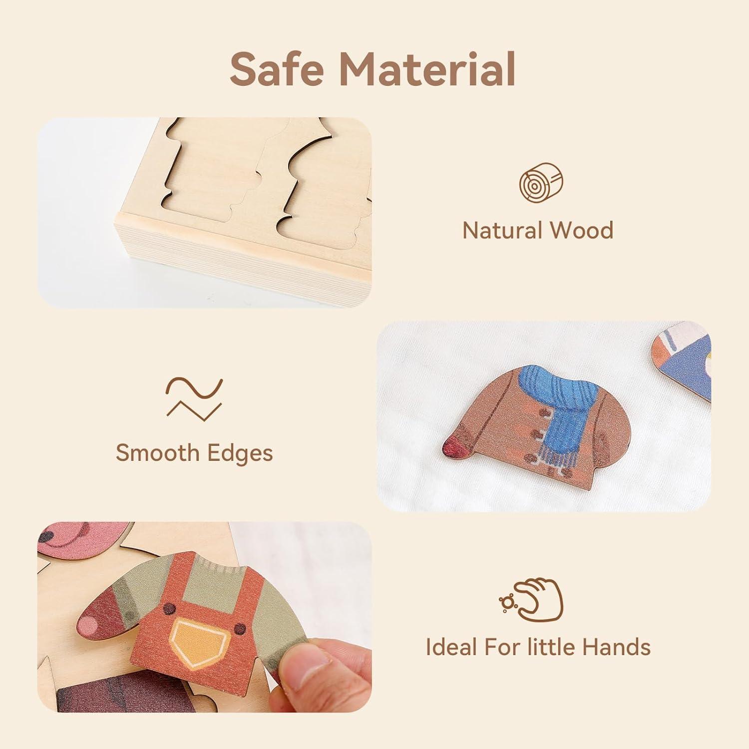 Rompecabezas de Madera Bopoobo Familia de Zorros 19x15 cm