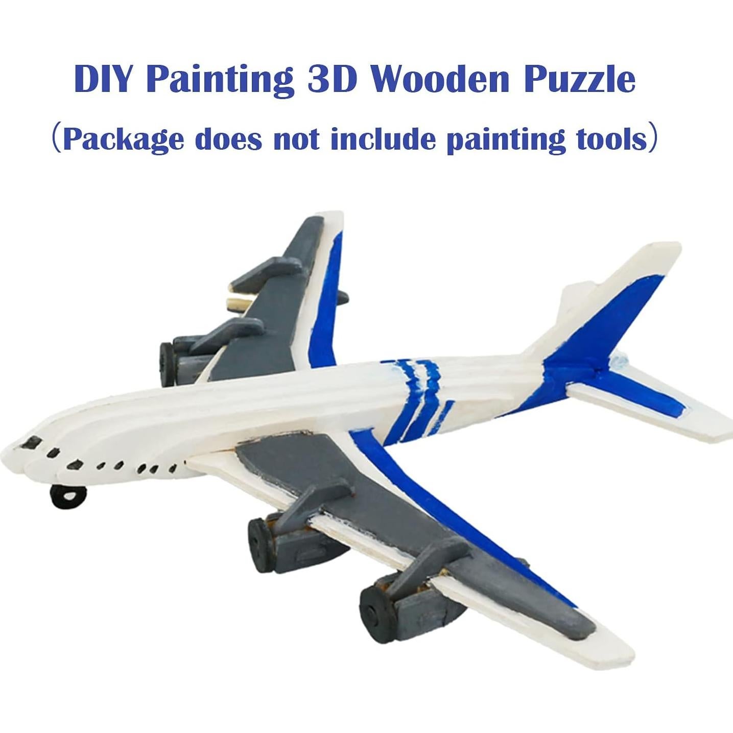 Rompecabezas de Madera 3D Georgie Porgy - Biplano, Helicóptero, Avión Civil