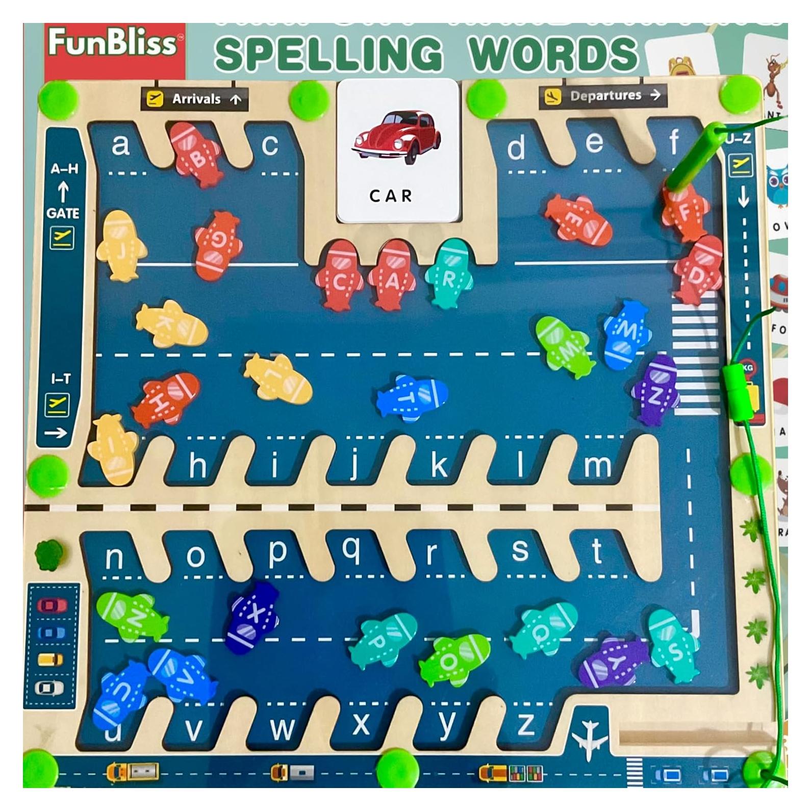 Tablero de Laberinto Alfabético Magnético FunBliss - Madera 31cm