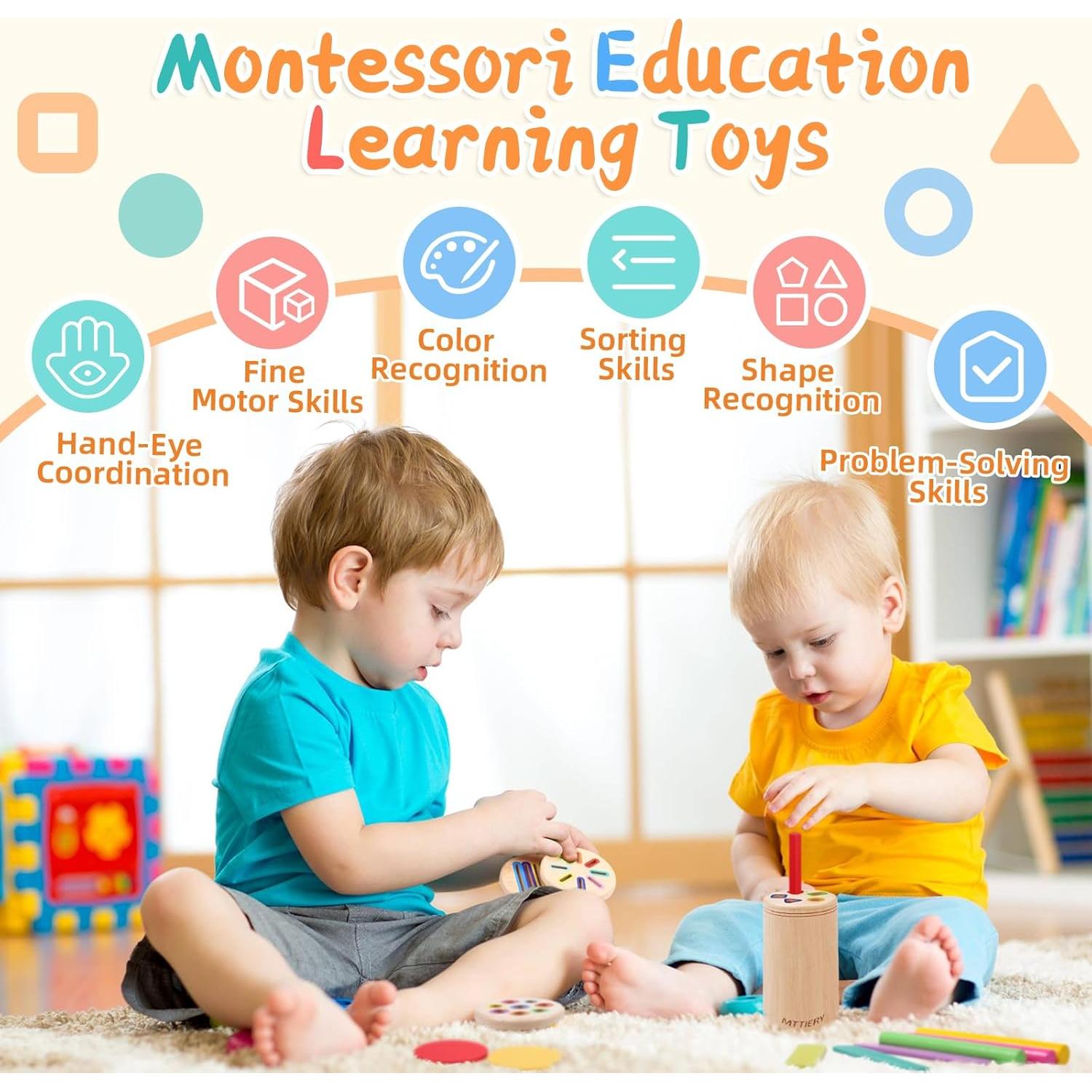 Juguetes Montessori 4 en 1 MTTIERY para Niños 2-4 Años