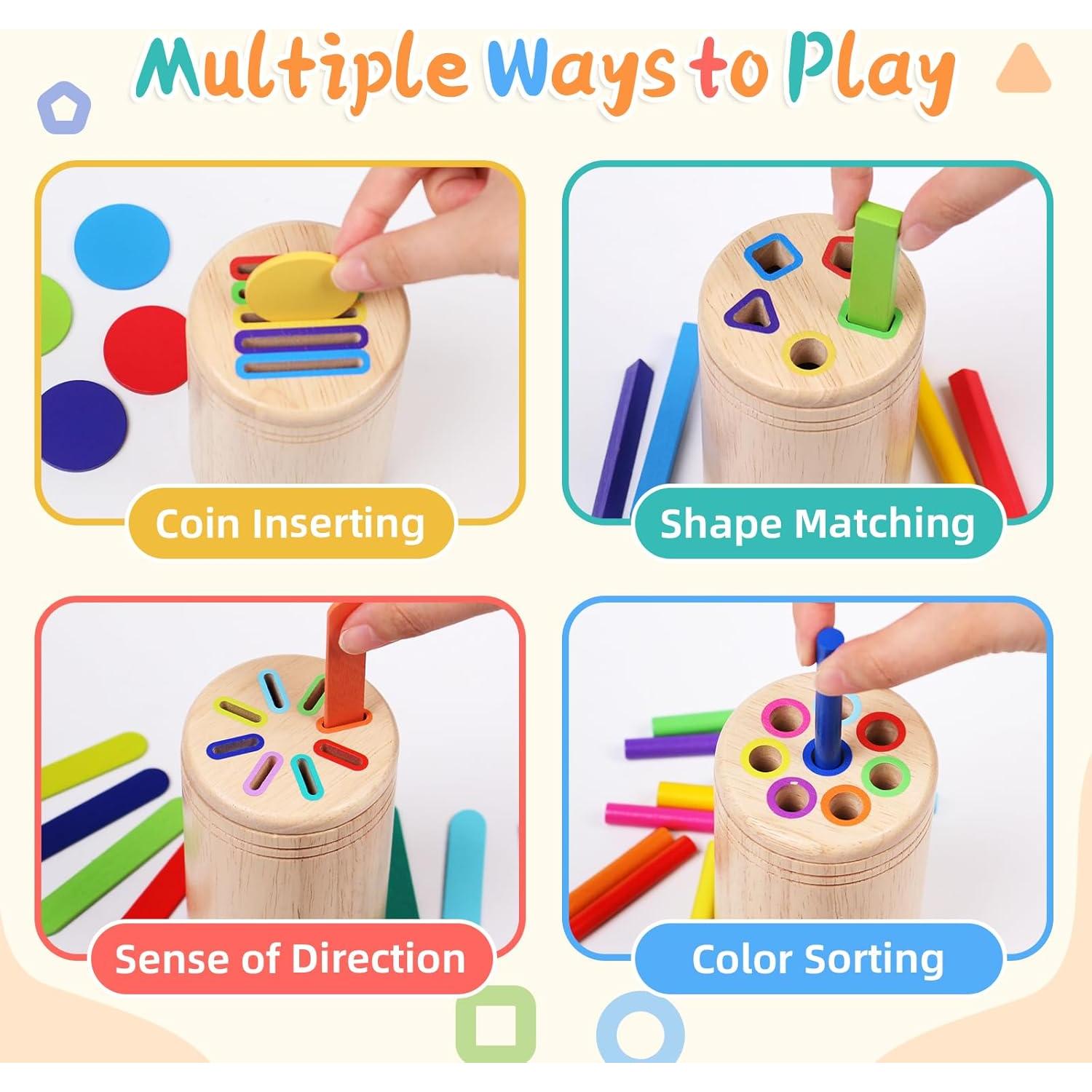 Juguetes Montessori 4 en 1 MTTIERY para Niños 2-4 Años