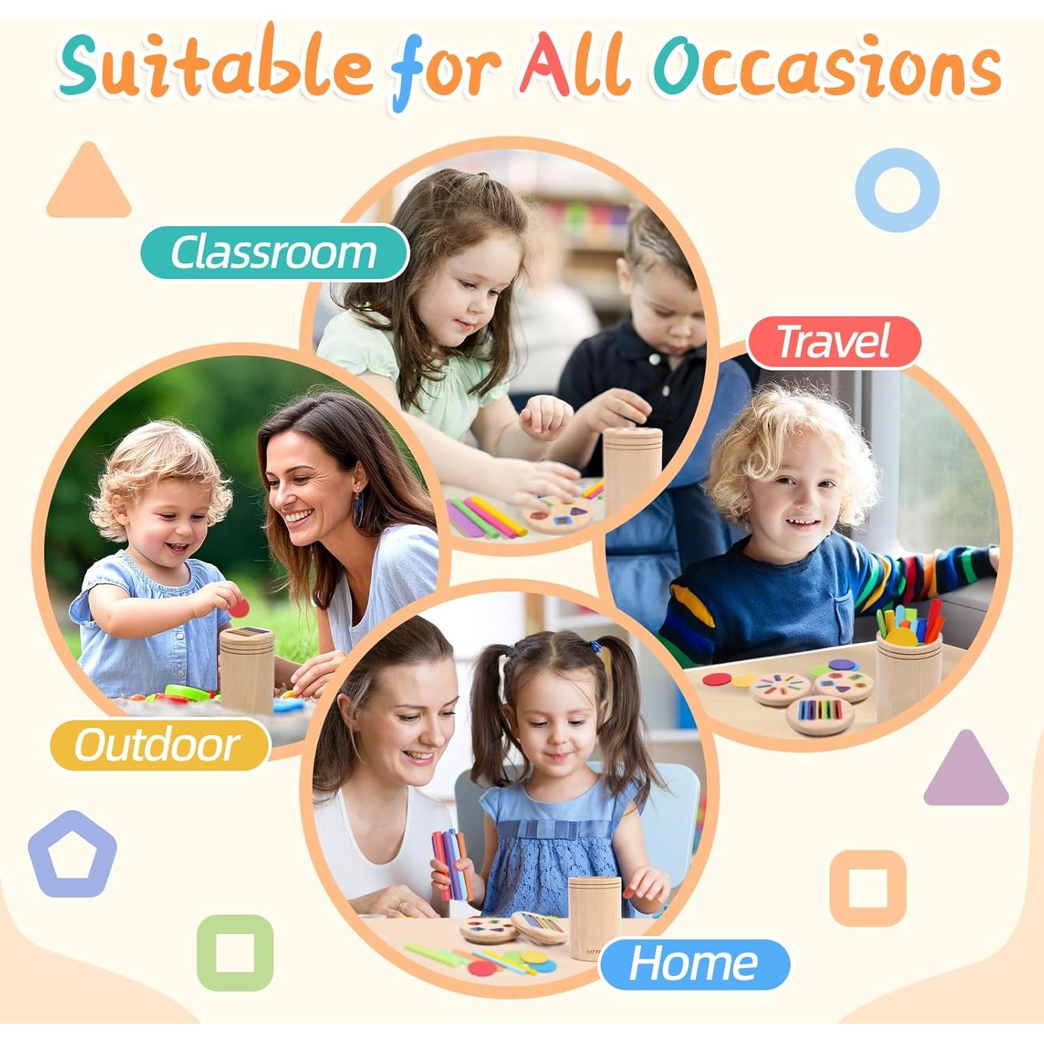 Juguetes Montessori 4 en 1 MTTIERY para Niños 2-4 Años