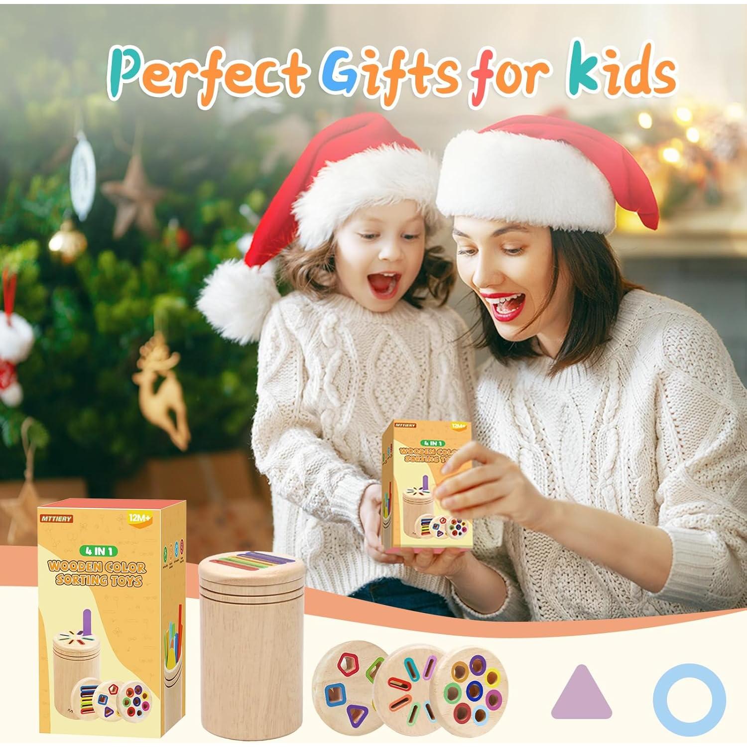 Juguetes Montessori 4 en 1 MTTIERY para Niños 2-4 Años