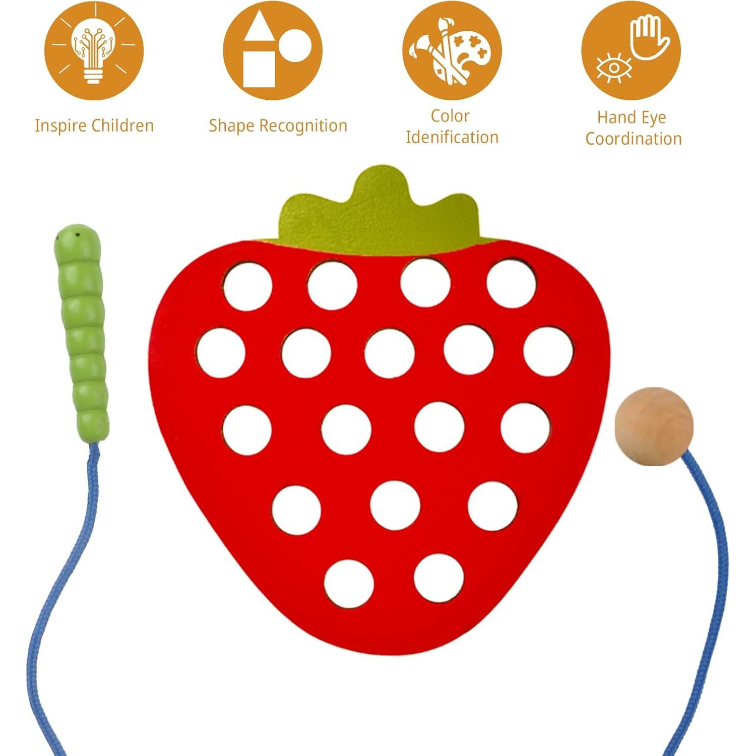 Juguete de Enhebrar de Madera ECam para Niños 1-3 Años