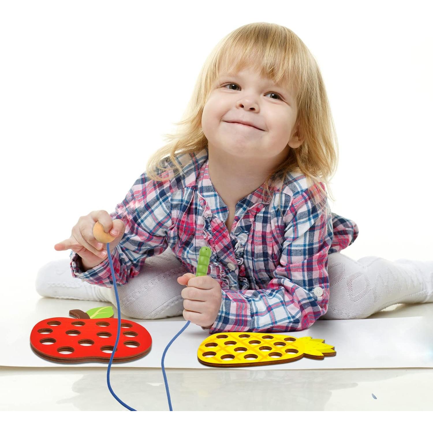 Juguete de Enhebrar de Madera ECam para Niños 1-3 Años