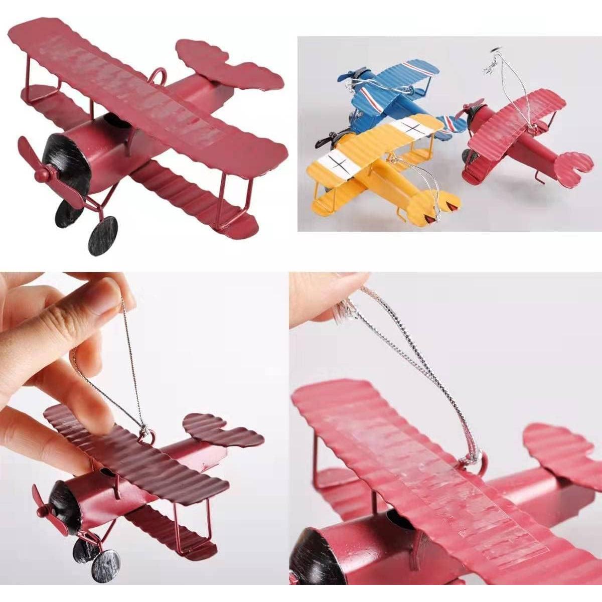 Modelo de Avión Retro de Metal 3 Piezas TTKBHHQ 10x9x5 cm