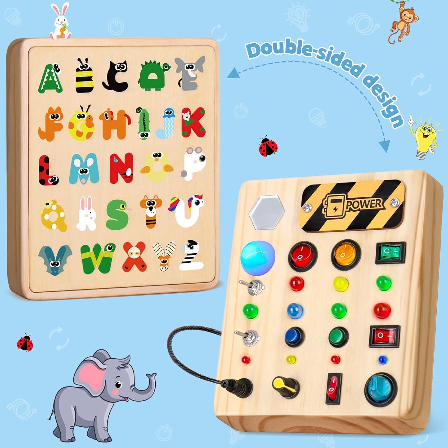 Tablero Sensorial LED Doble Cara HONGDDY para Niños 19x16cm