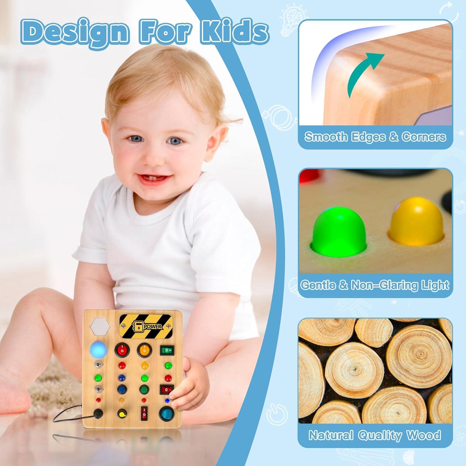 Tablero Sensorial LED Doble Cara HONGDDY para Niños 19x16cm