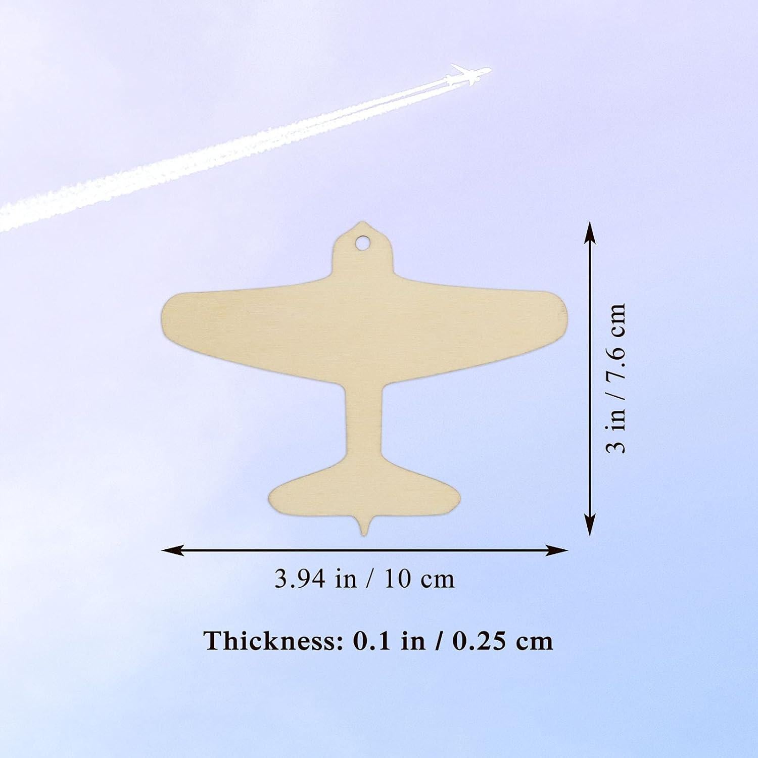 20 Recortes de Madera en Forma de Avión Creaides 10x7.6 cm