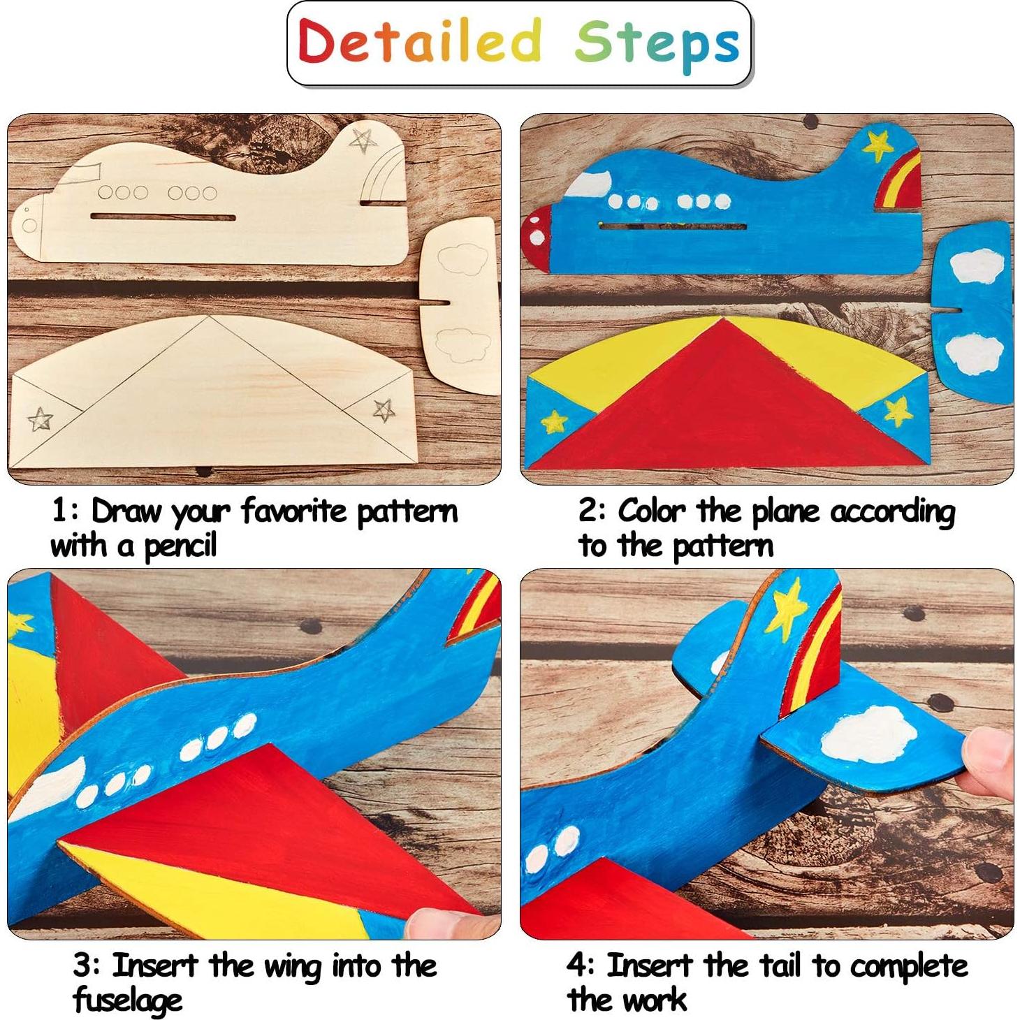 Kits de Aviones de Madera Balsa Gejoy - 8 Paquetes DIY