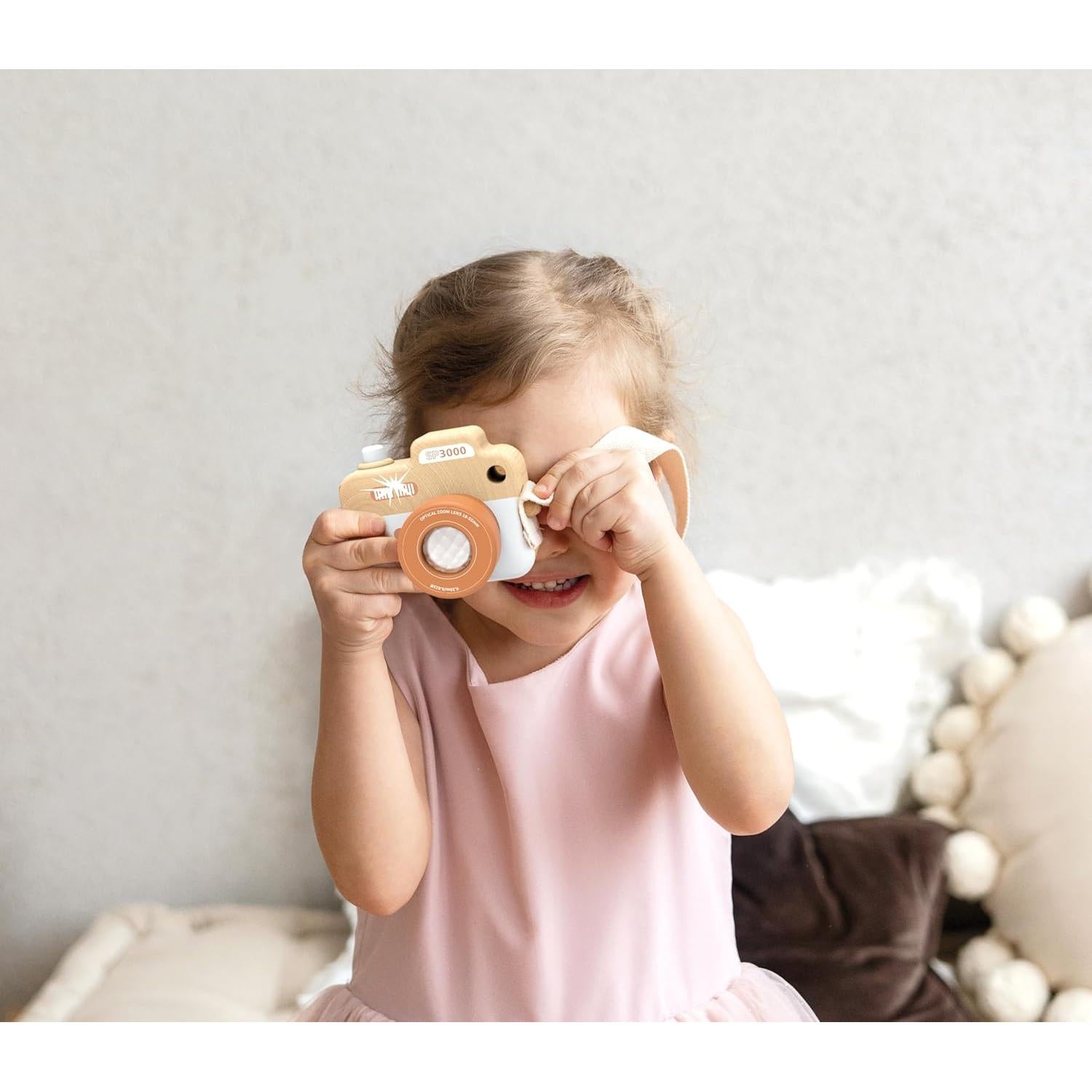 Cámara de Madera Speedy Monkey con Lente de Caleidoscopio