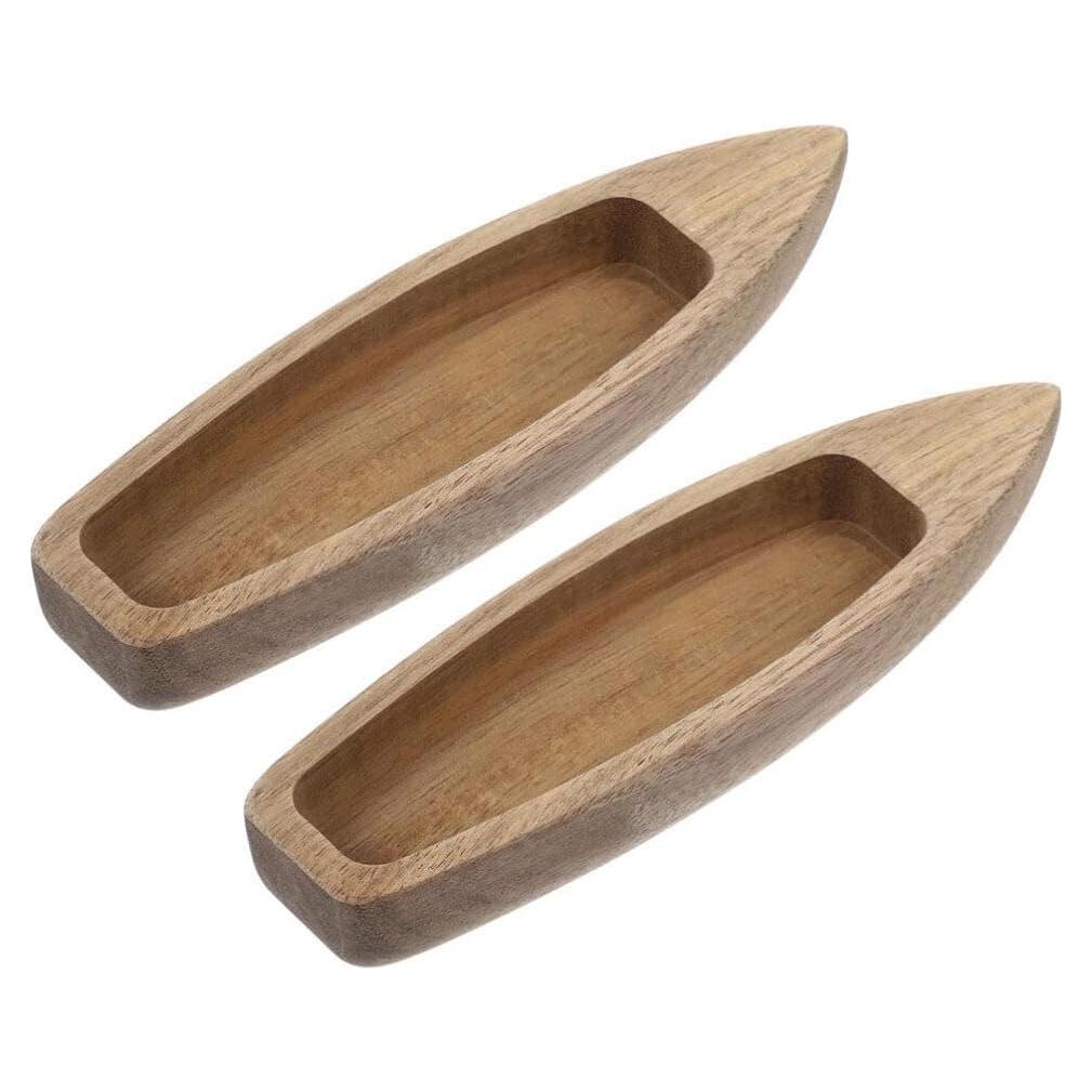 Modelo de Barco de Madera ABOOFAN 2 Pcs Decoración 14.8x4.5 cm