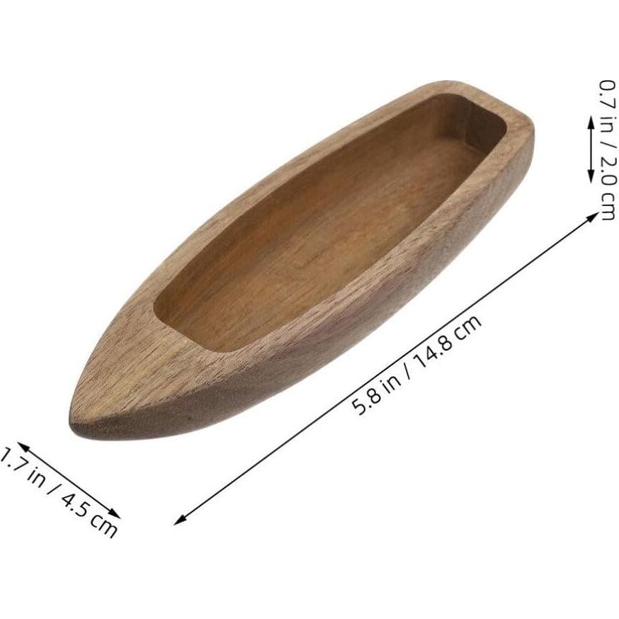 Modelo de Barco de Madera ABOOFAN 2 Pcs Decoración 14.8x4.5 cm