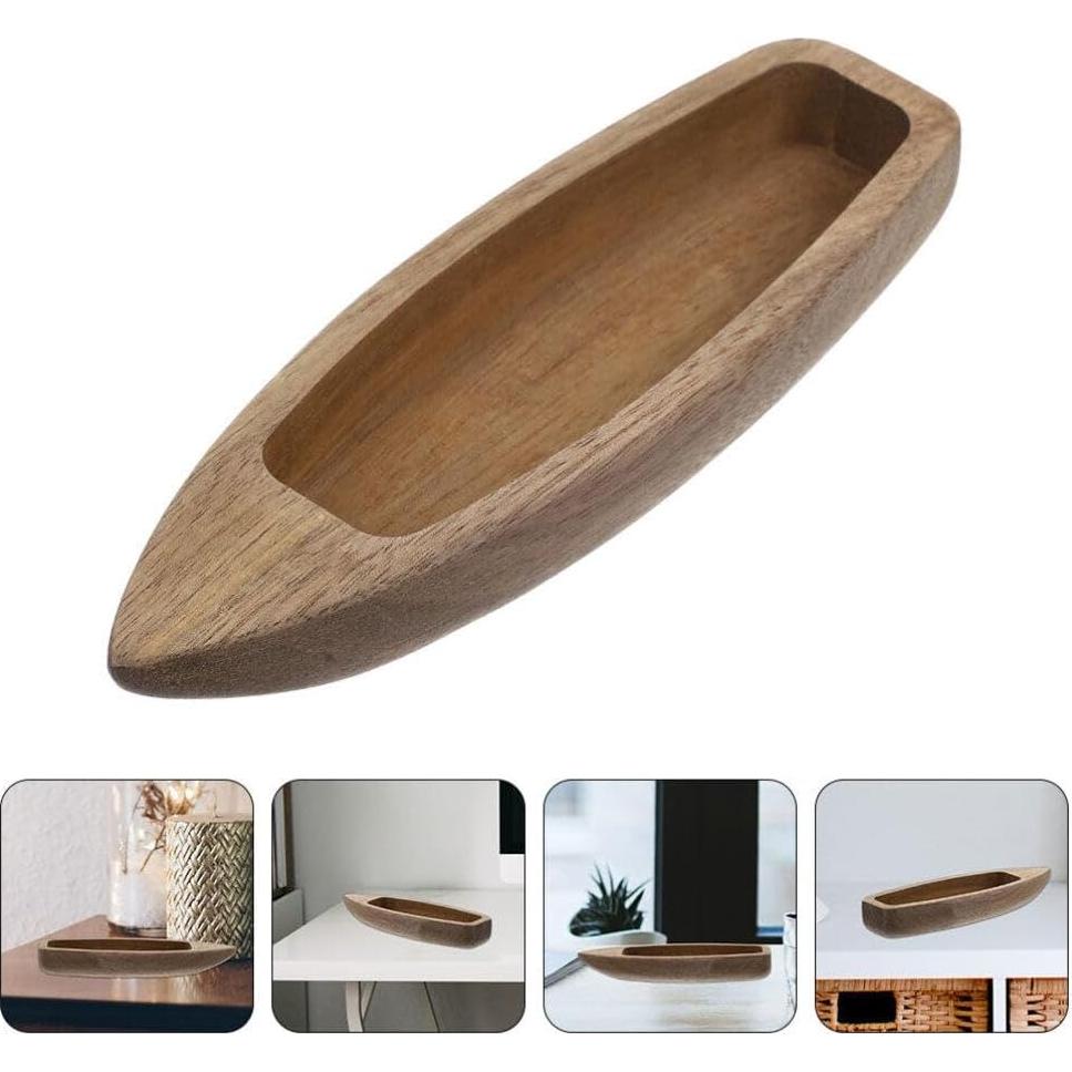 Modelo de Barco de Madera ABOOFAN 2 Pcs Decoración 14.8x4.5 cm