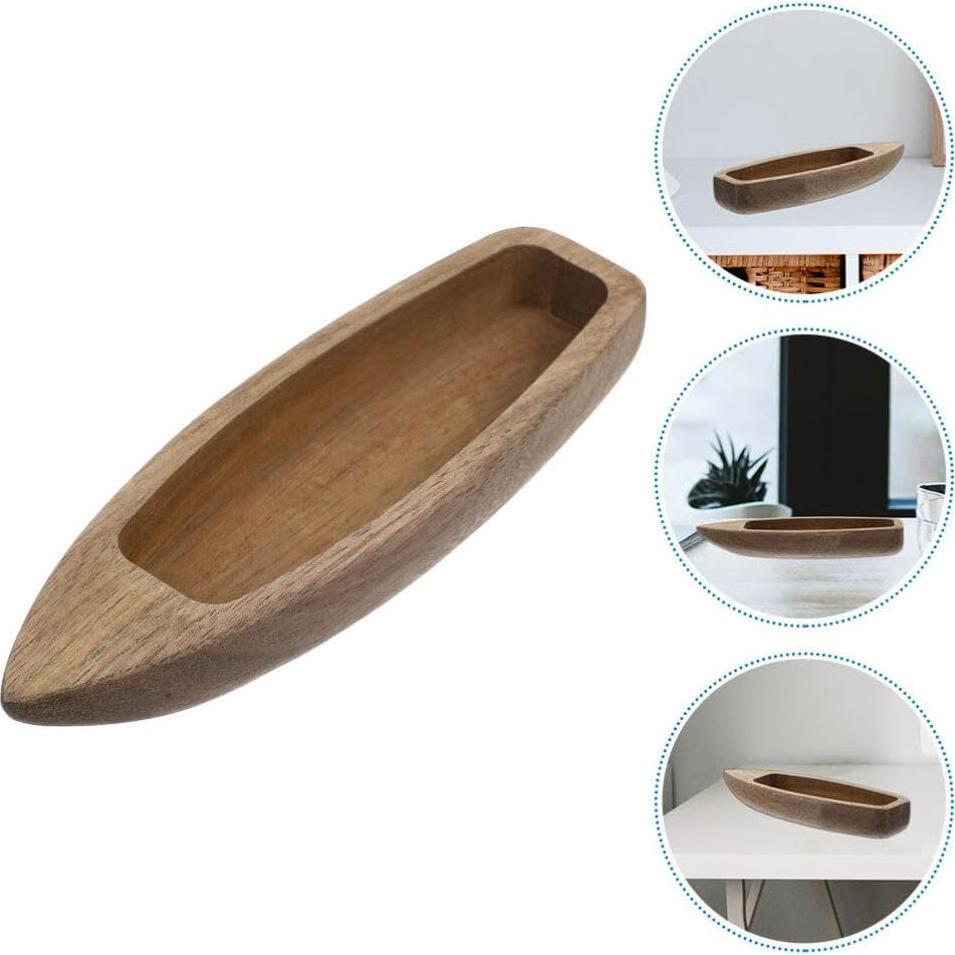 Modelo de Barco de Madera ABOOFAN 2 Pcs Decoración 14.8x4.5 cm