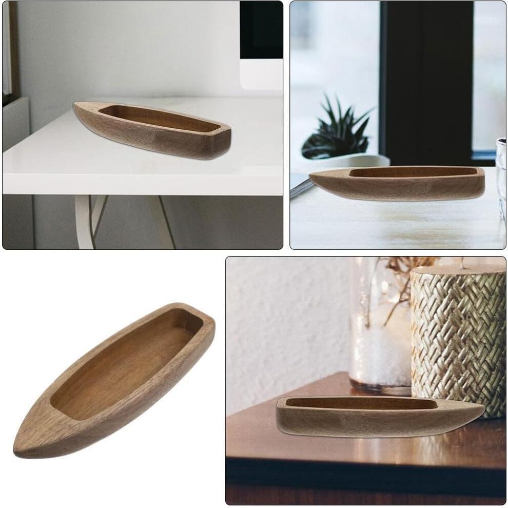 Modelo de Barco de Madera ABOOFAN 2 Pcs Decoración 14.8x4.5 cm
