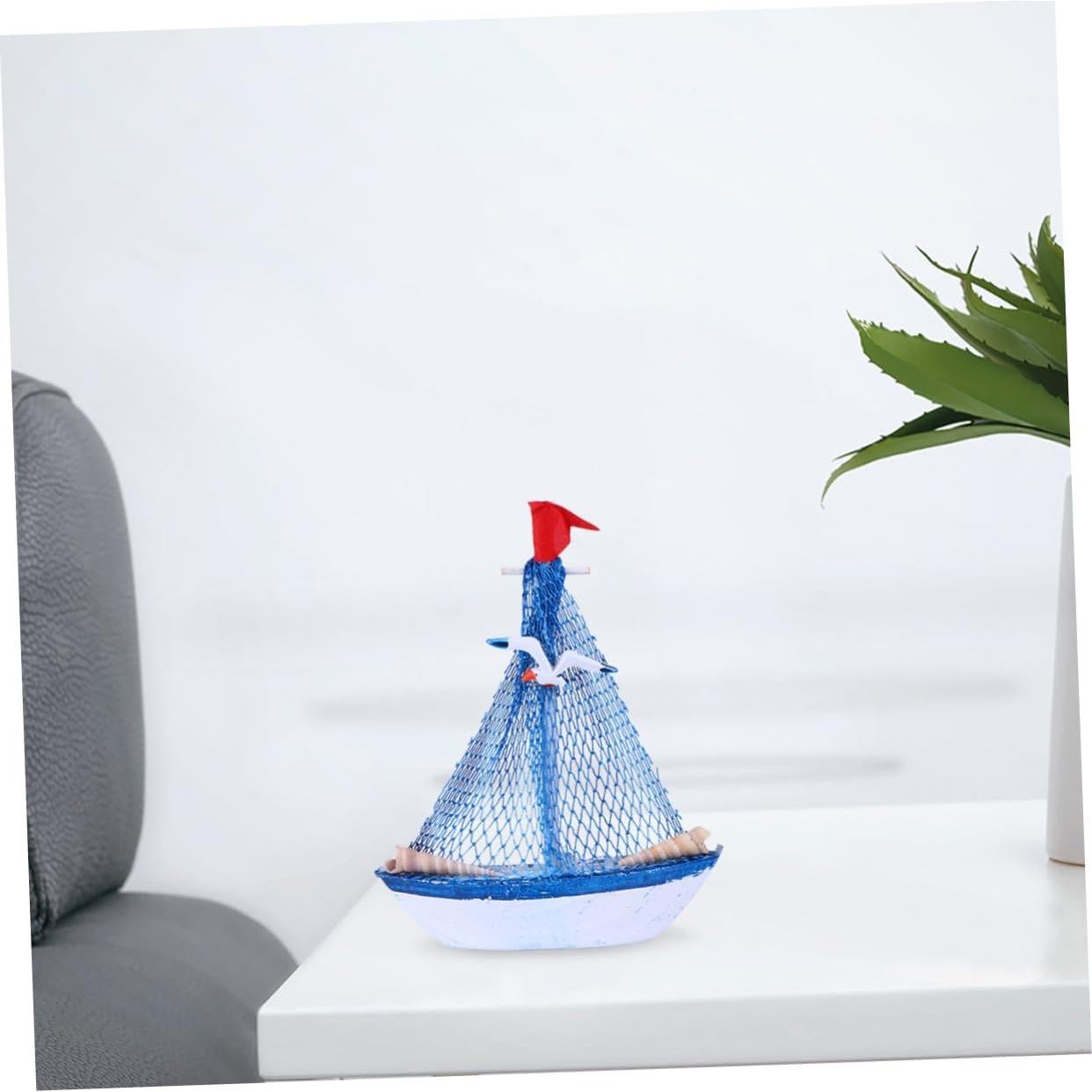 4 Piezas Decoraciones de Veleros Miniatura de Madera NUOBESTY