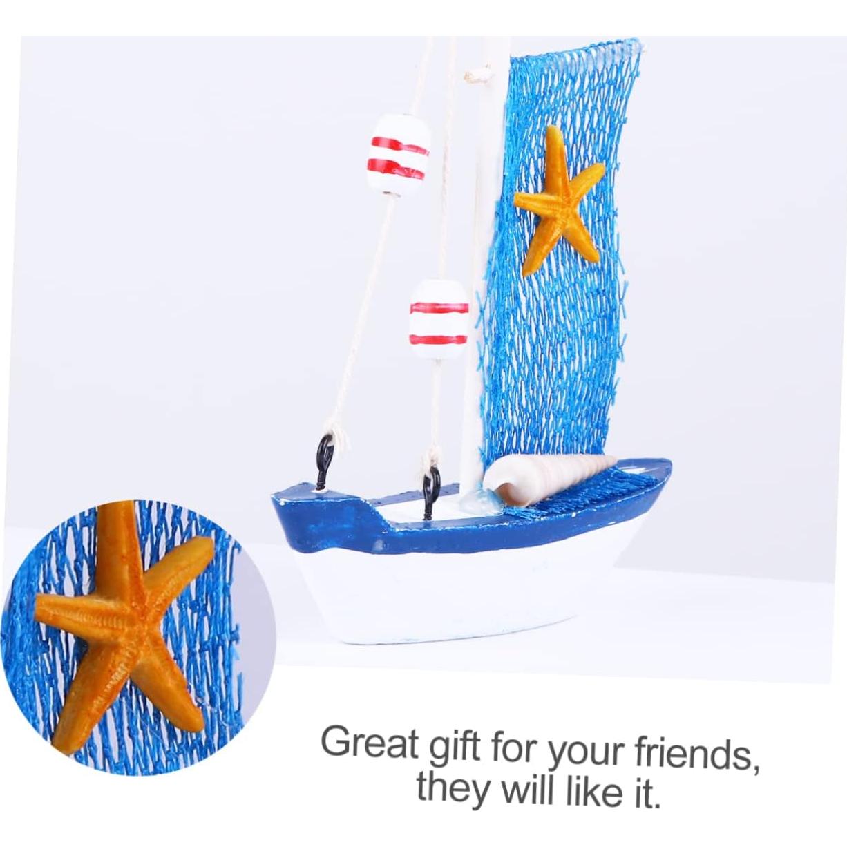 4 Piezas Decoraciones de Veleros Miniatura de Madera NUOBESTY