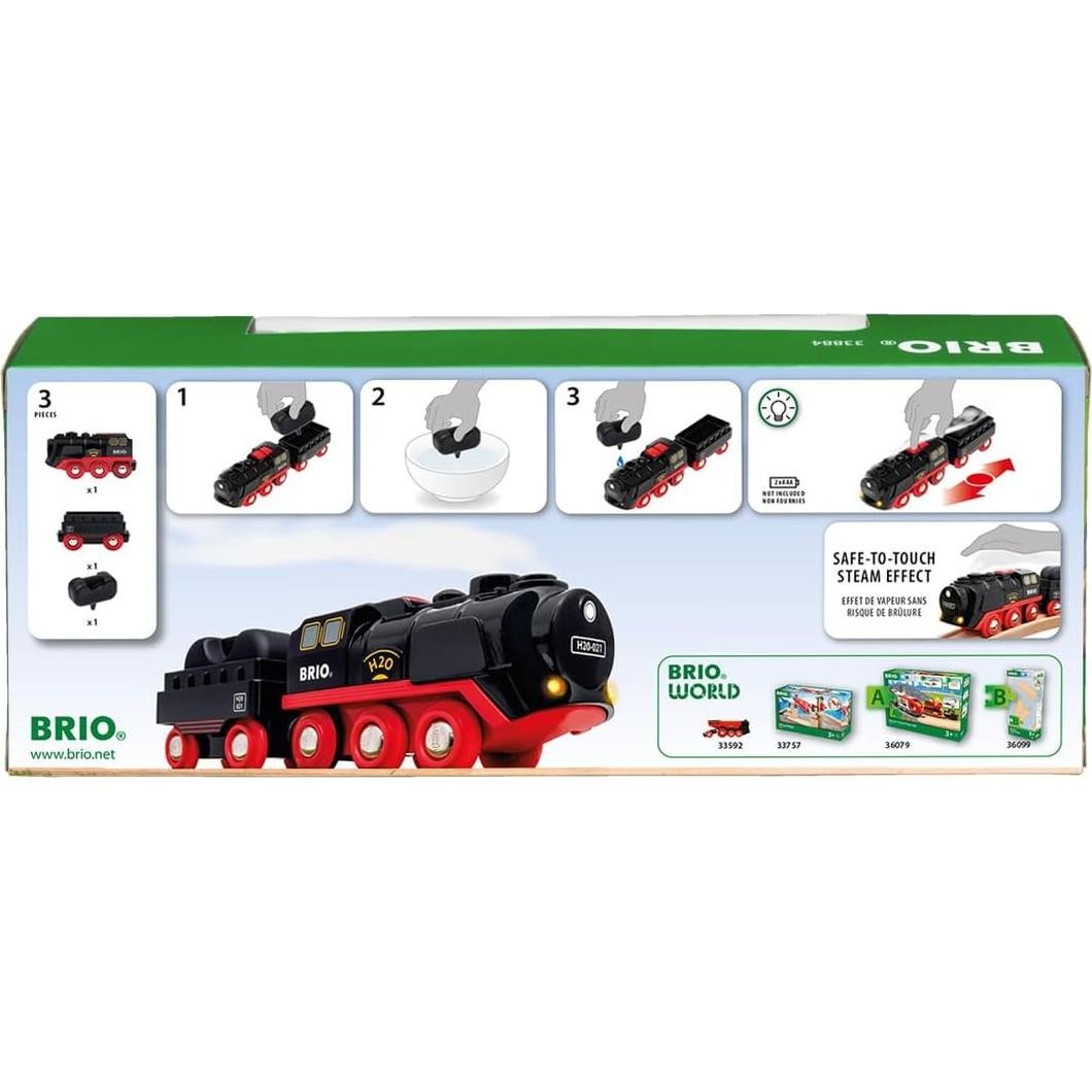 Tren de Vapor BRIO World - Locomotora Motorizada 3 Piezas