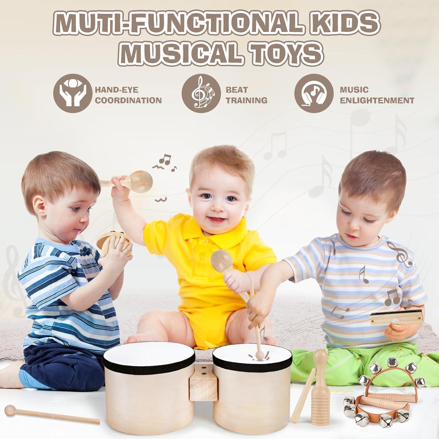 Juego de Batería Infantil Vanplay - Instrumentos Musicales 7 Piezas