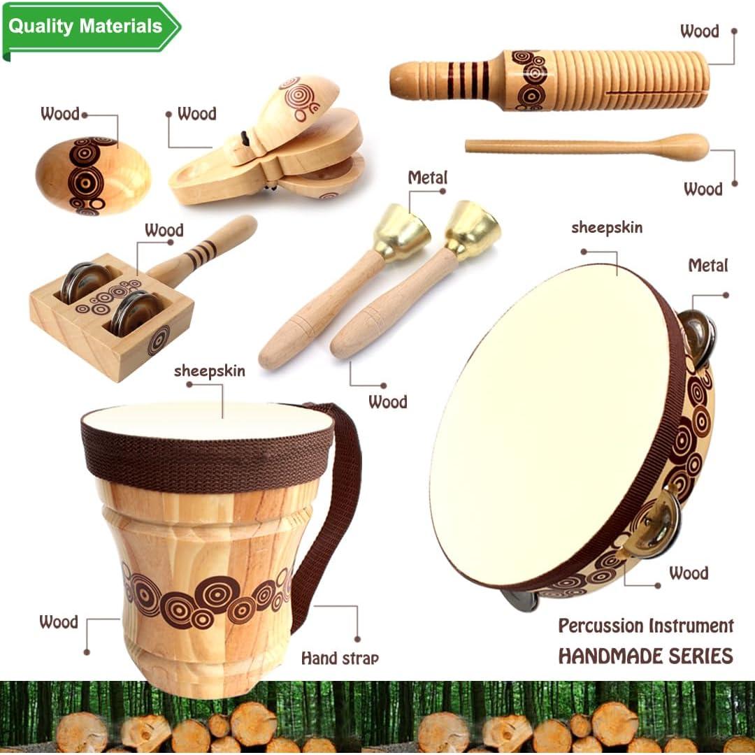 Juego de Instrumentos Musicales de Madera Kallwong - 7 Piezas