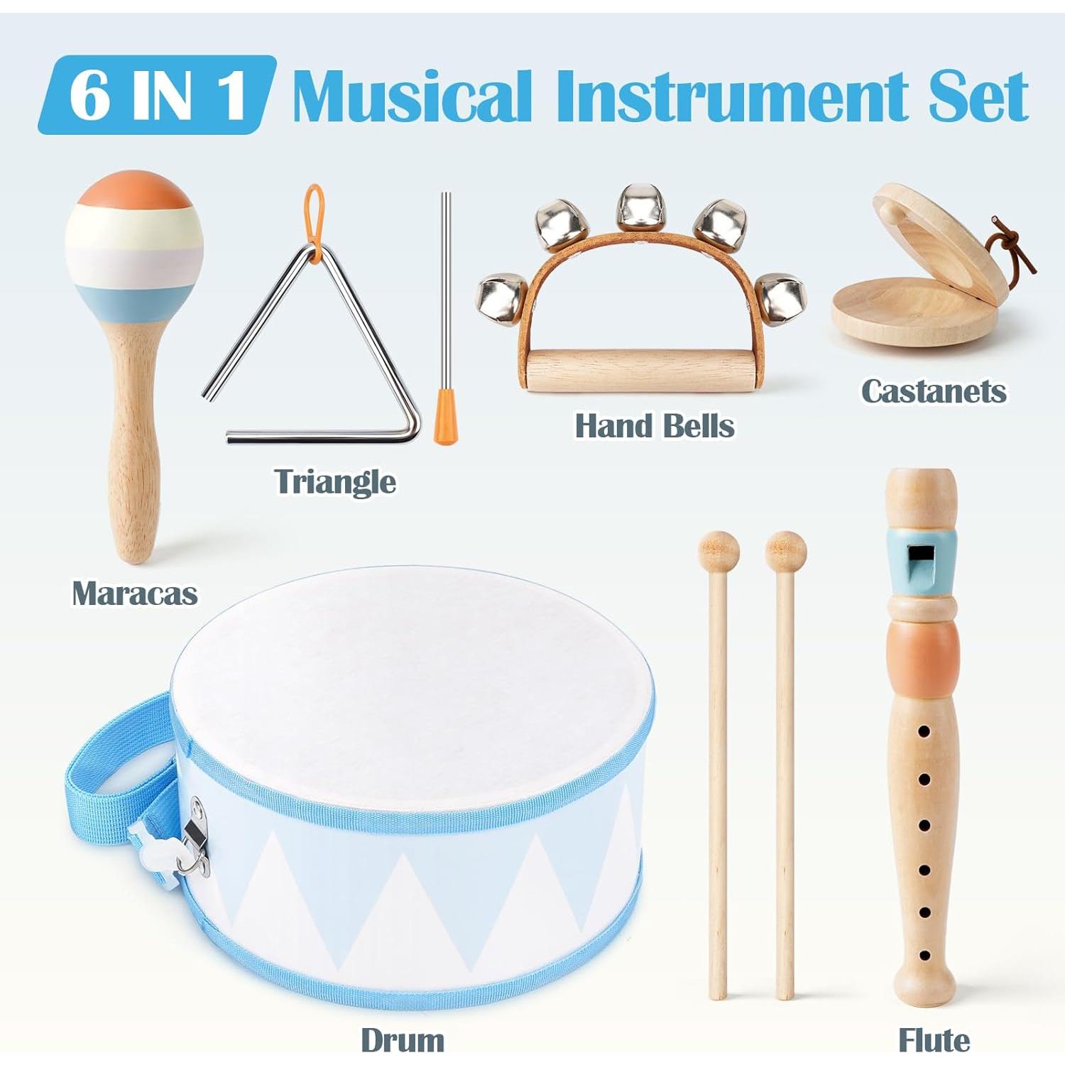 Juego de Batería Infantil Vanplay - 6 Instrumentos Musicales