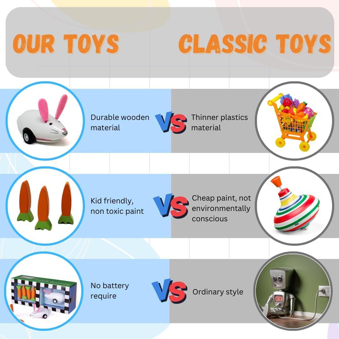 Juego de Bolos de Madera Jack Rabbit Creations - Conejo y Zanahoria