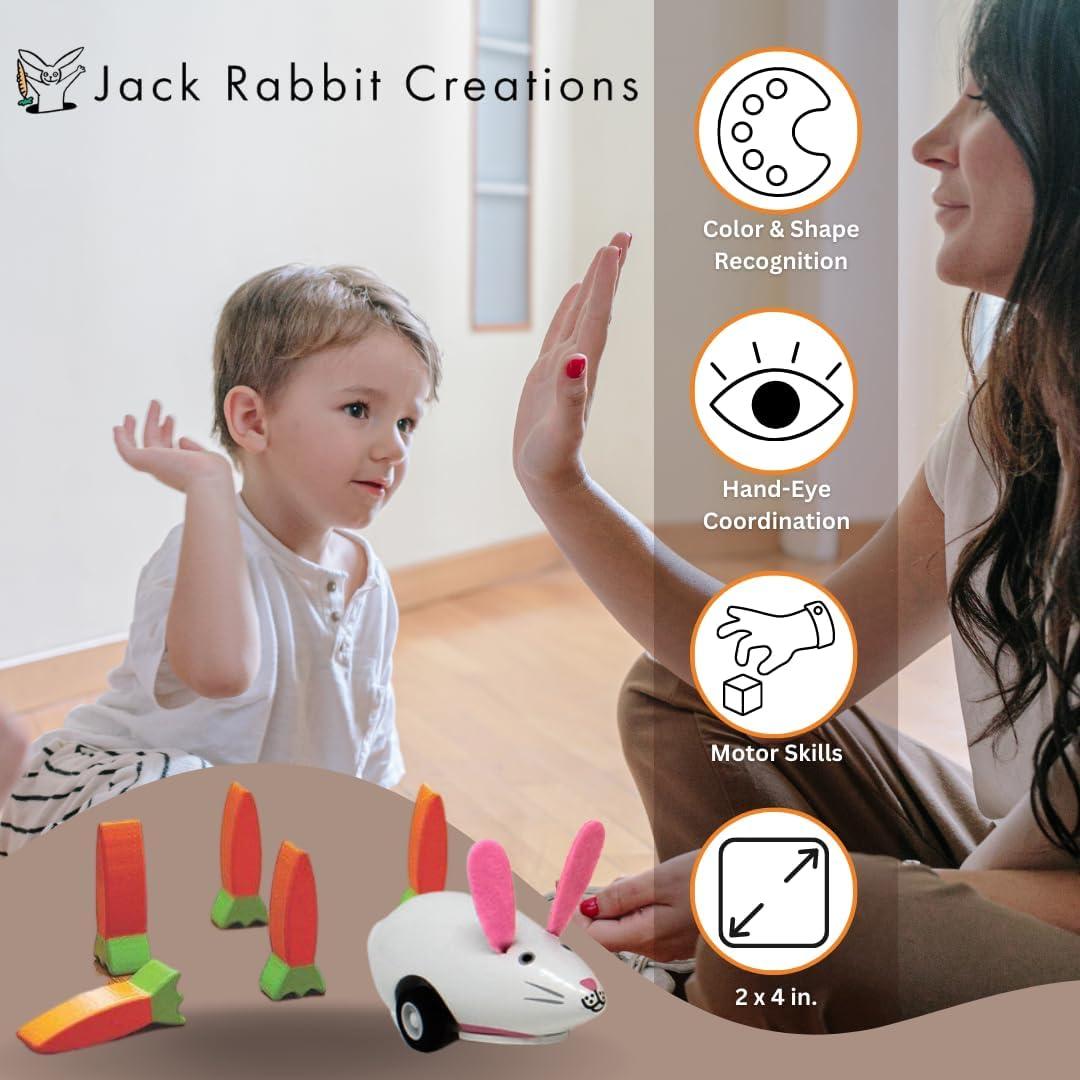 Juego de Bolos de Madera Jack Rabbit Creations - Conejo y Zanahoria