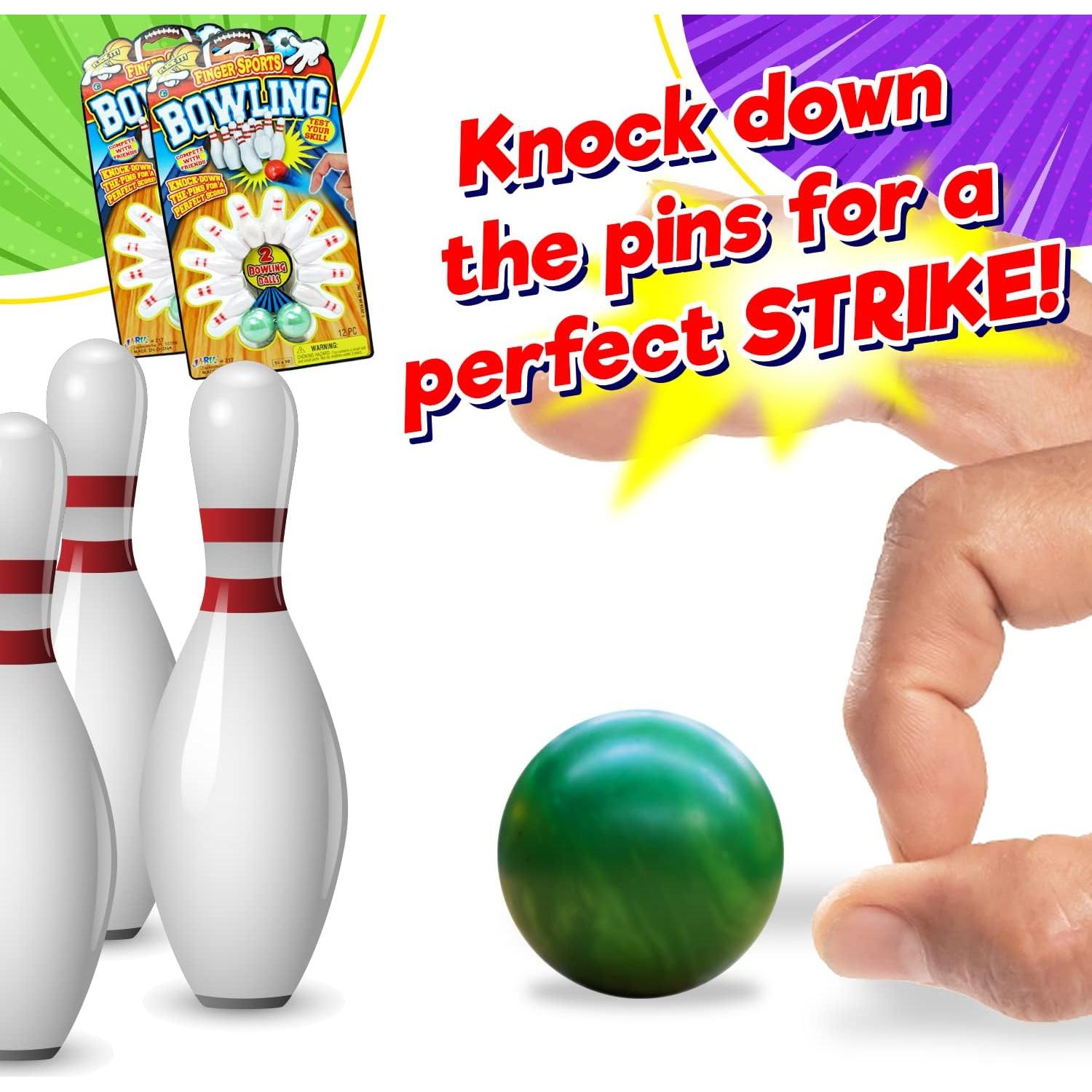 Juego de Bolos de Dedos JA-RU Portátil con 2 Pelotas