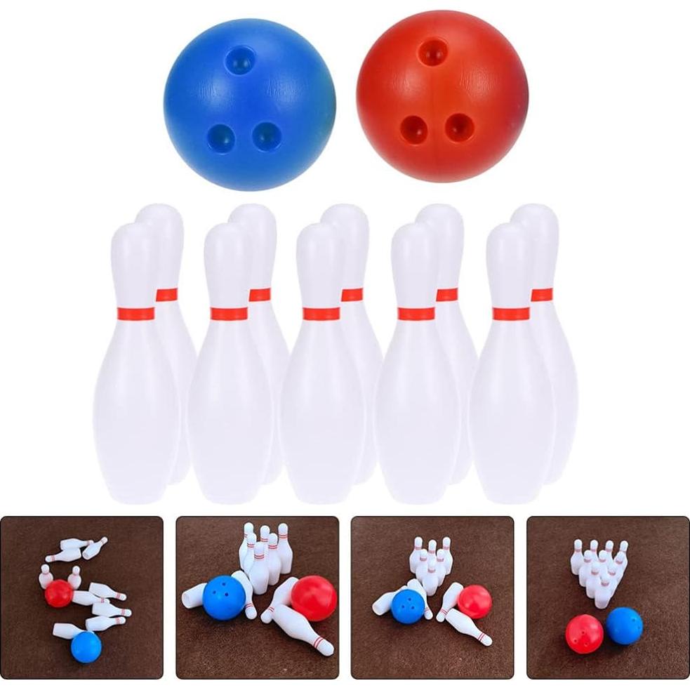 Juego de Bolos Miniatura Toyvian 2 Piezas Decoración Casa Muñecas