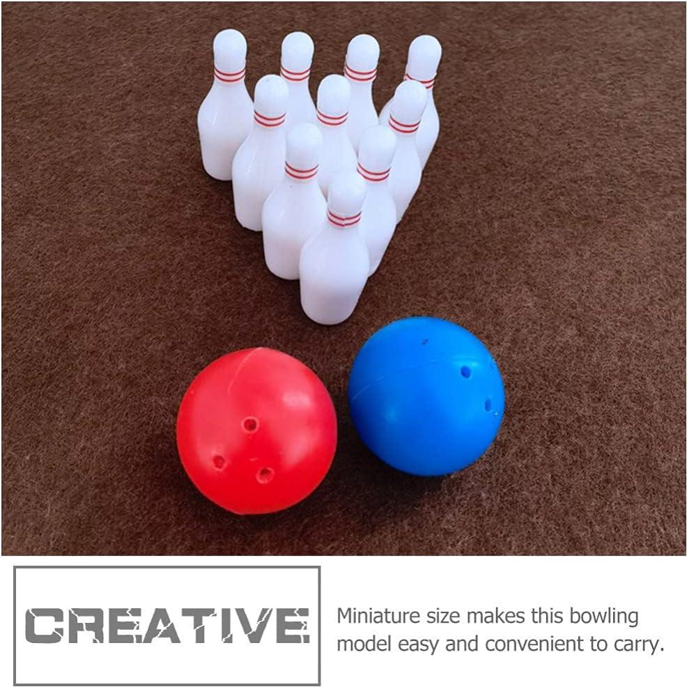 Juego de Bolos Miniatura Toyvian 2 Piezas Decoración Casa Muñecas