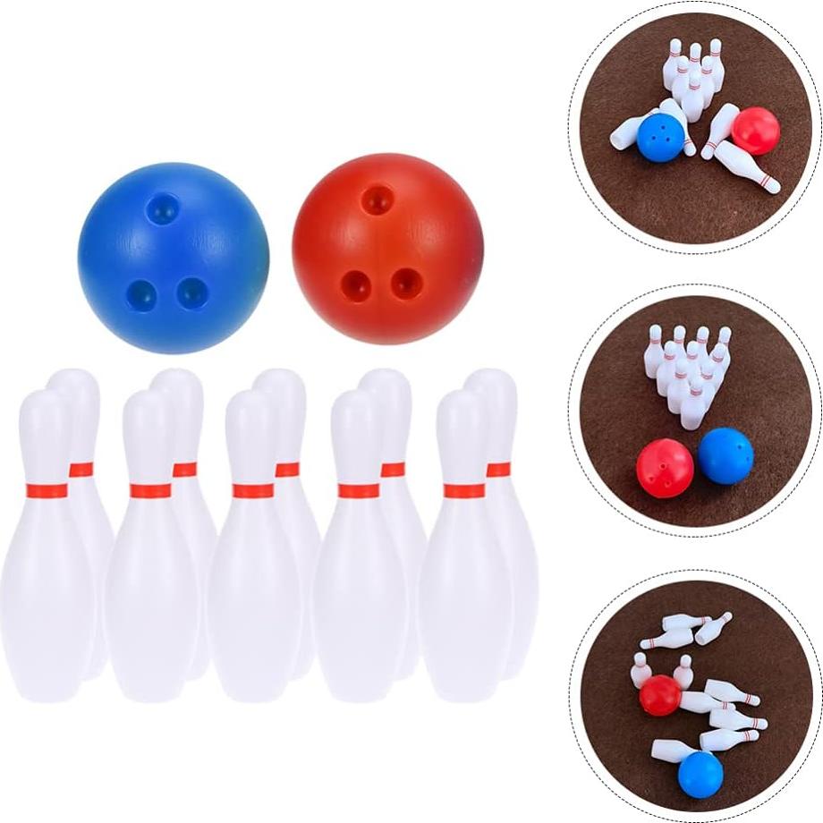 Juego de Bolos Miniatura Toyvian 2 Piezas Decoración Casa Muñecas
