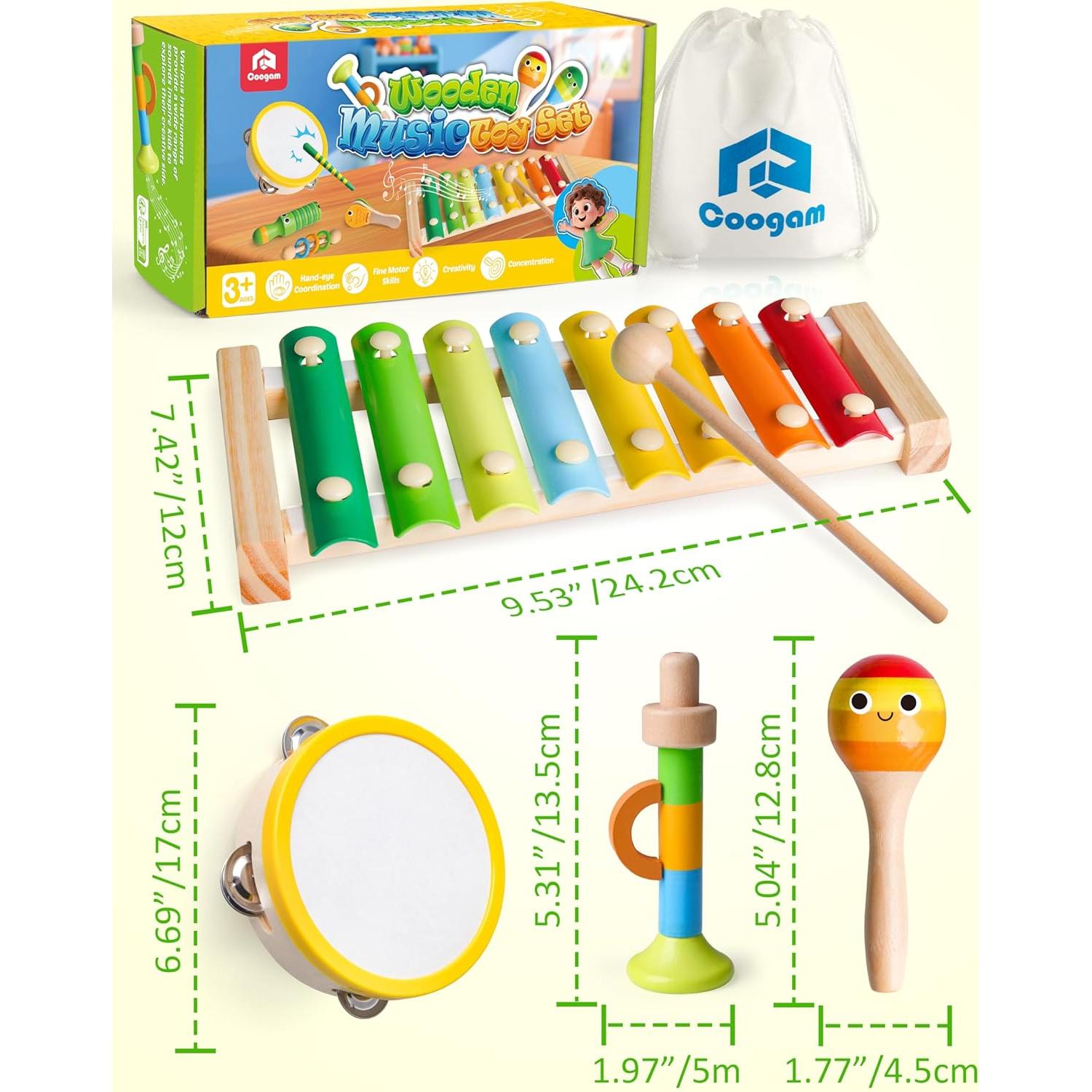 Juego de Instrumentos Musicales Coogam para Niños 3+ Años