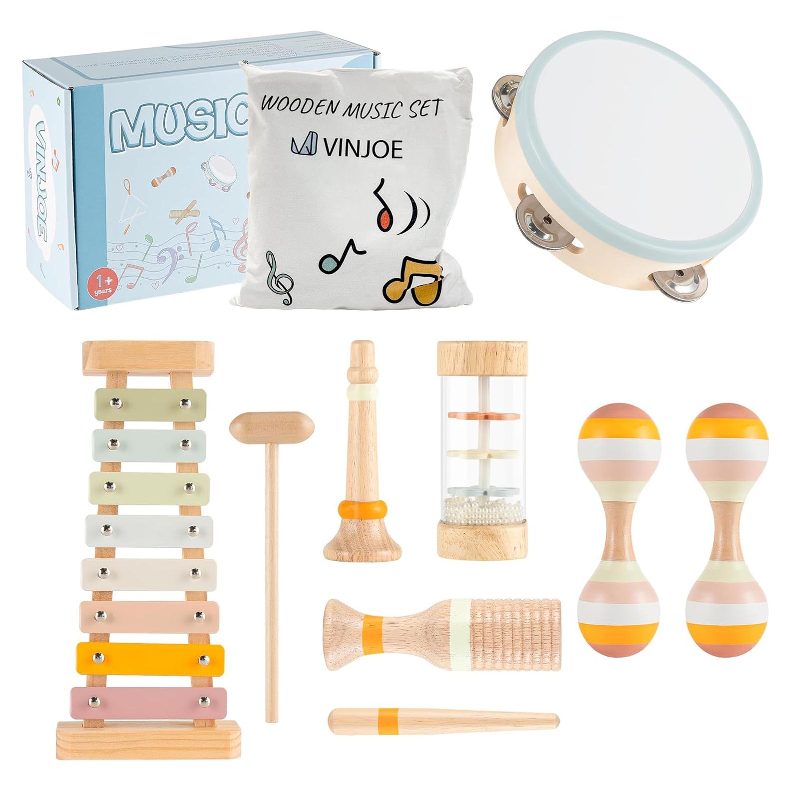 Set de Instrumentos Musicales de Madera VINJOE para Bebés 1-3 Años