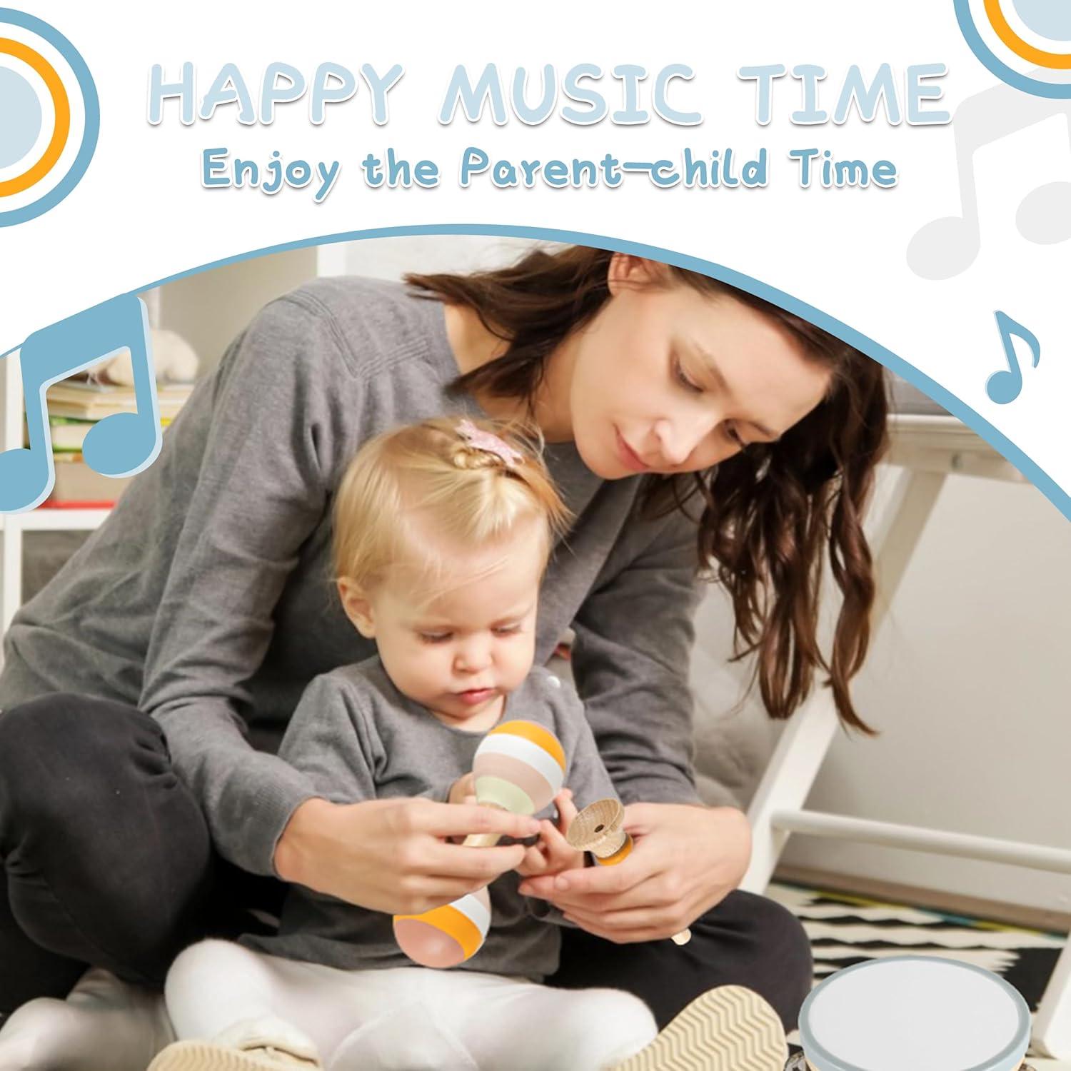 Set de Instrumentos Musicales de Madera VINJOE para Bebés 1-3 Años